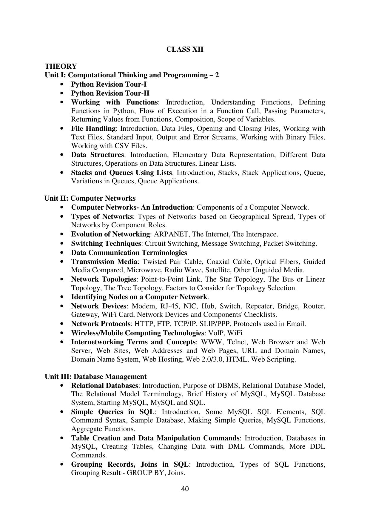 Mizoram Board (MBSE) Class 11 & 12 Syllabus - Page 45