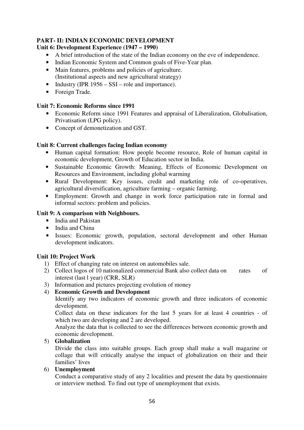 Mizoram Board (MBSE) Class 11 & 12 Syllabus - Page 61