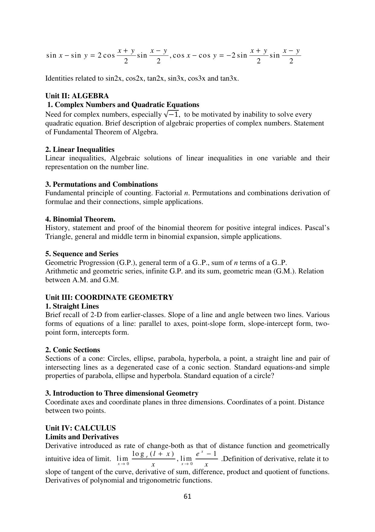 Mizoram Board (MBSE) Class 11 & 12 Syllabus - Page 66