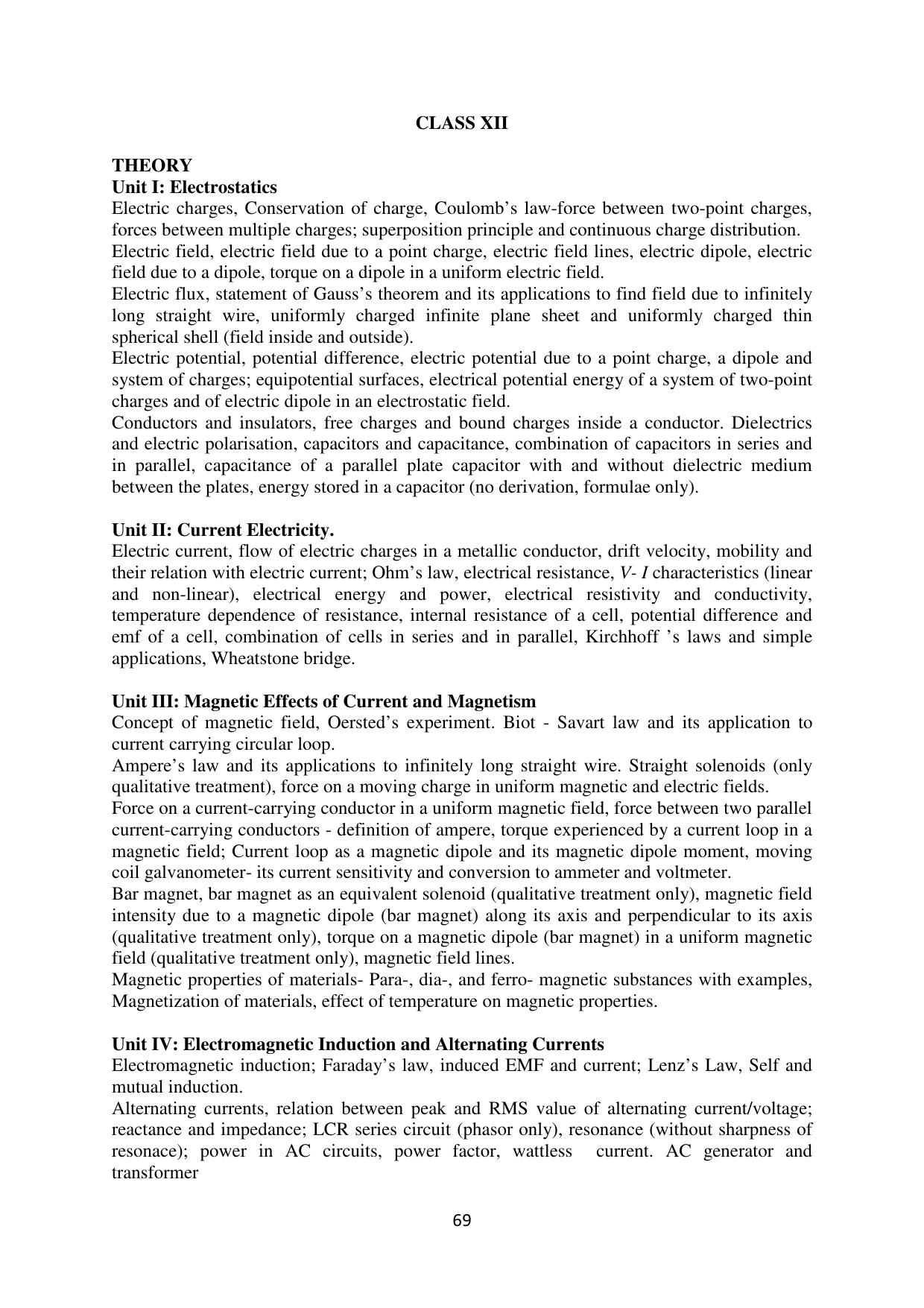 Mizoram Board (MBSE) Class 11 & 12 Syllabus - Page 74