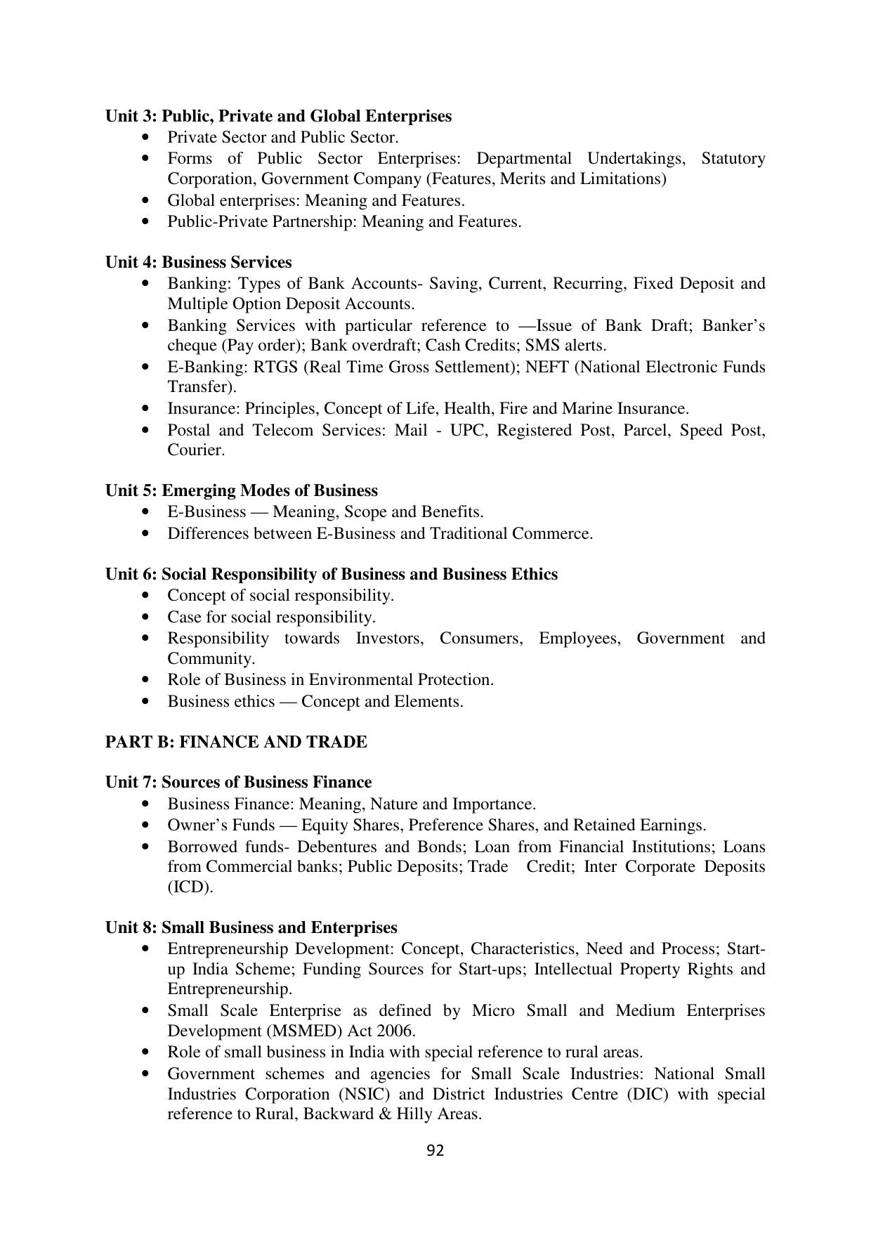 Mizoram Board (MBSE) Class 11 & 12 Syllabus - Page 97
