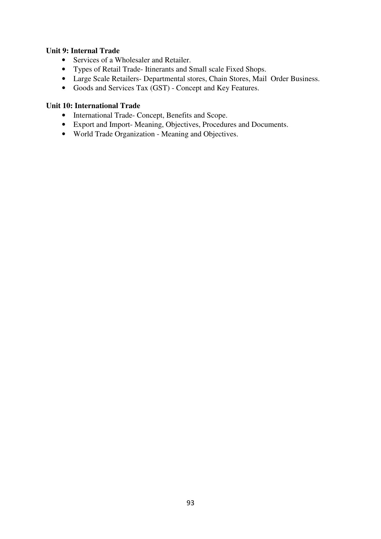 Mizoram Board (MBSE) Class 11 & 12 Syllabus - Page 98