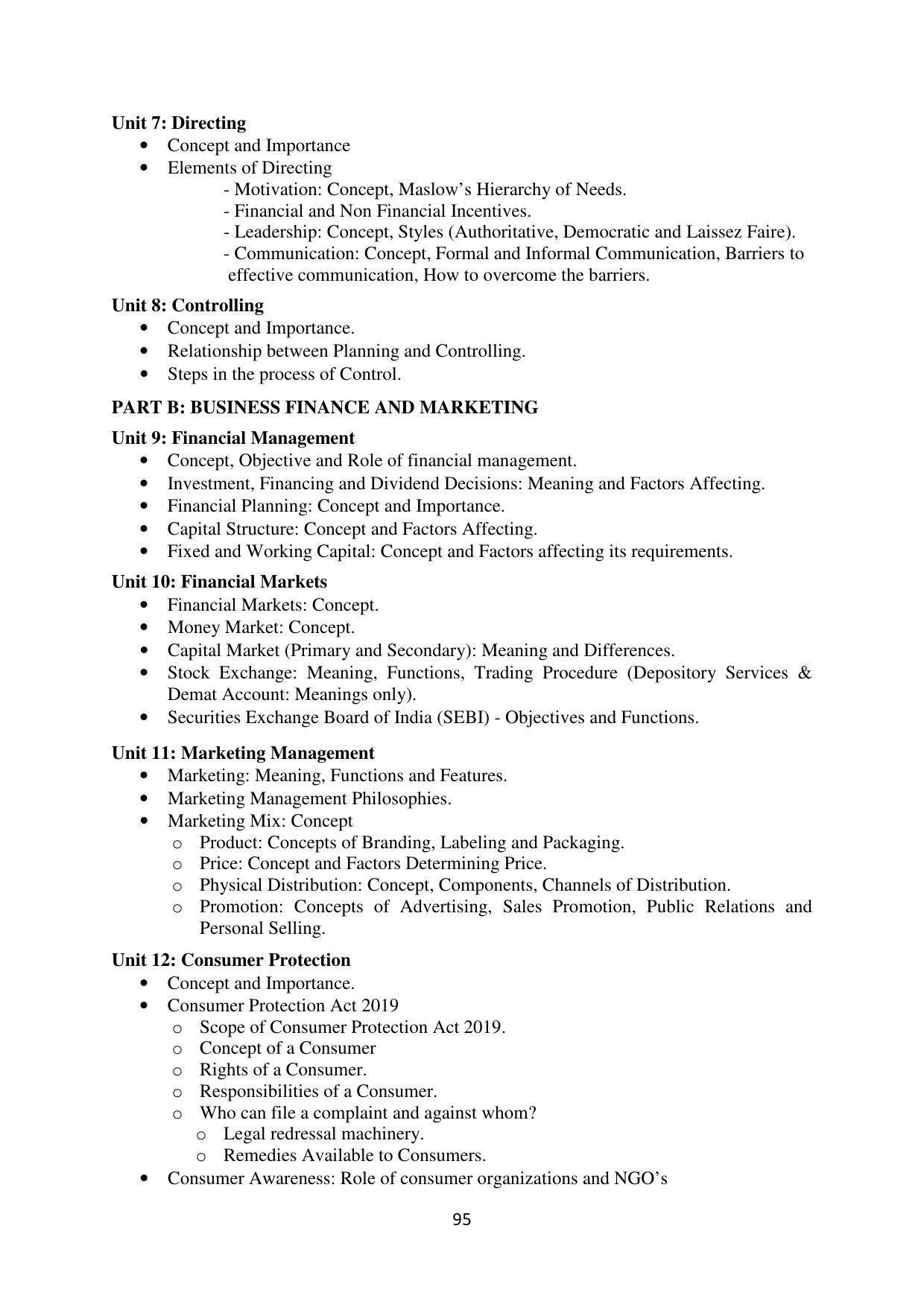 Mizoram Board (MBSE) Class 11 & 12 Syllabus - Page 100