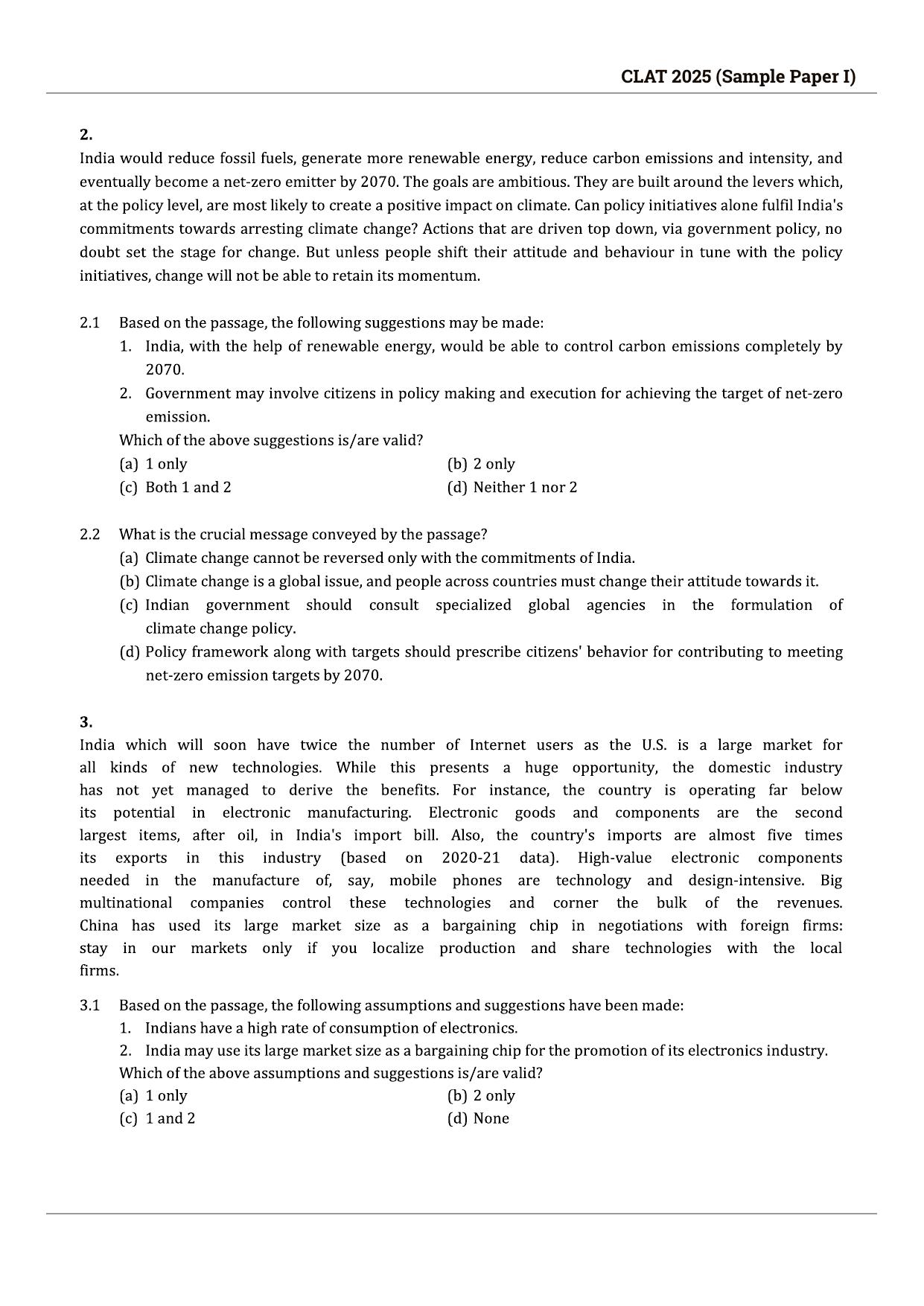 CLAT 2025 Sample Paper - 1 - Page 2