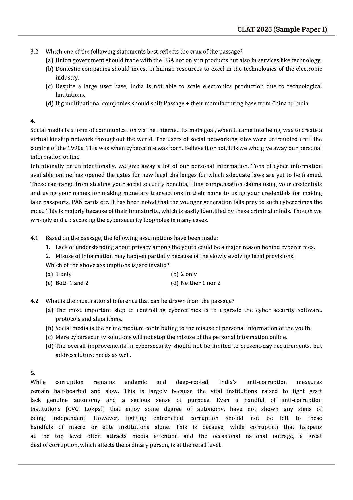 CLAT 2025 Sample Paper - 1 - Page 3