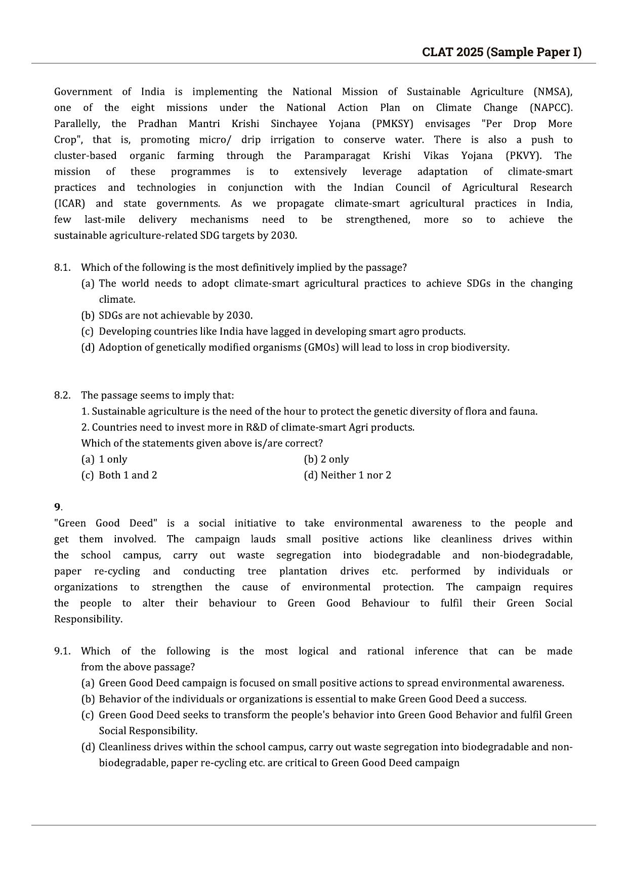 CLAT 2025 Sample Paper - 1 - Page 6