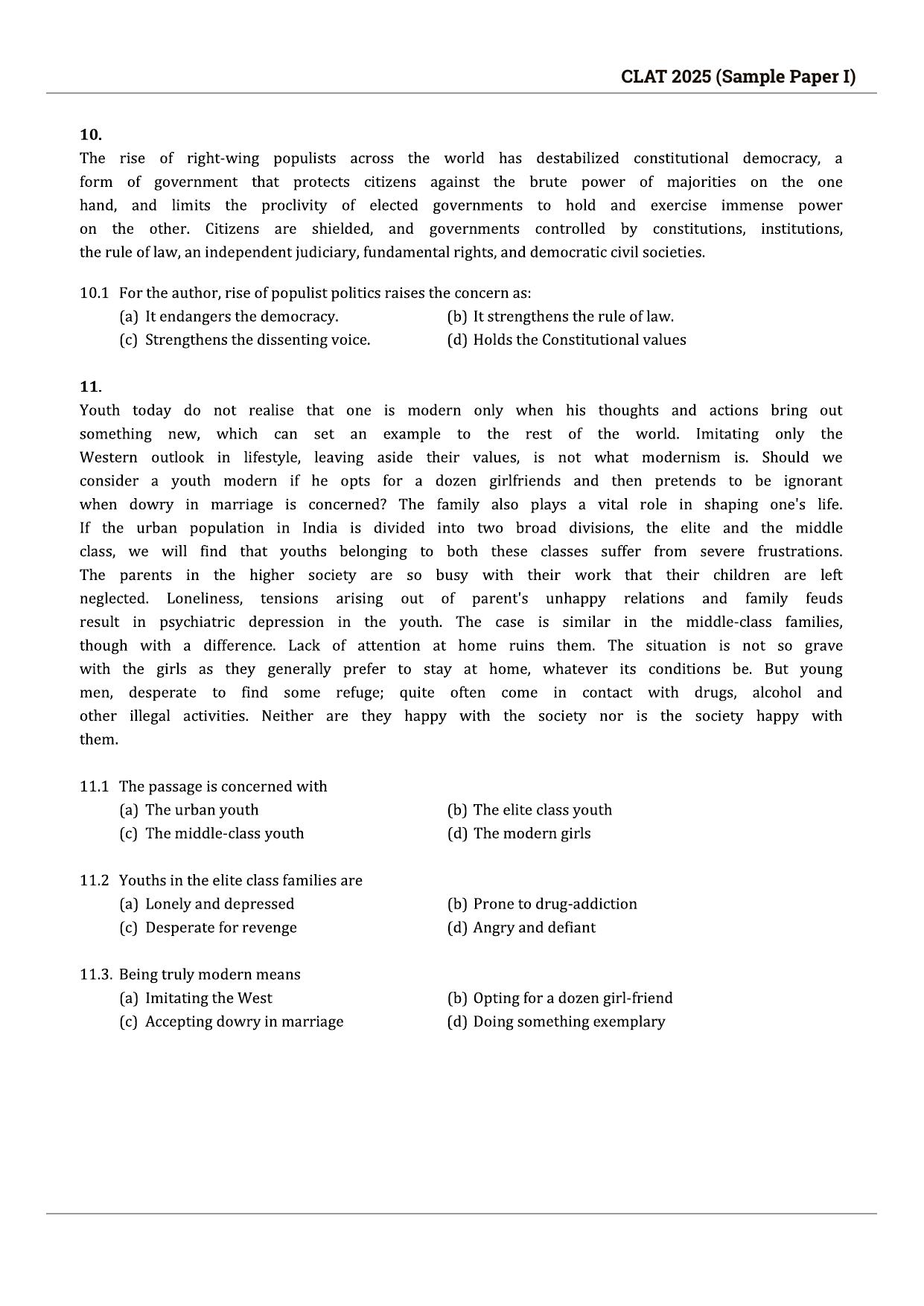 CLAT 2025 Sample Paper - 1 - Page 7