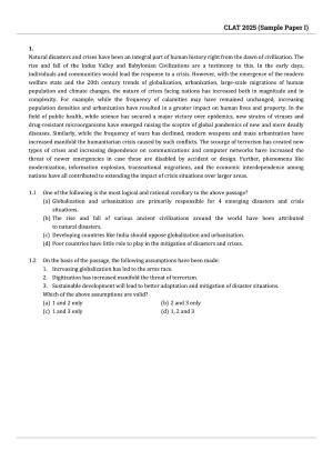 CLAT 2025 Sample Paper - 1