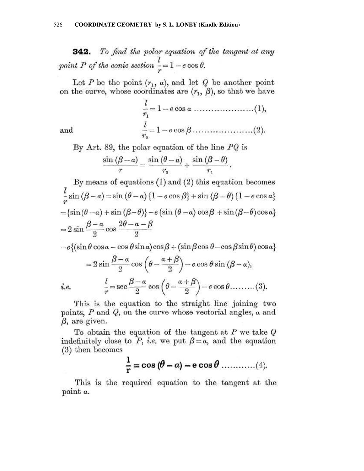 Chapter 14: Polar Equation Of A Conic Being the Pole - SL Loney Solutions: The Elements of Coordinate Geometry - Page 8