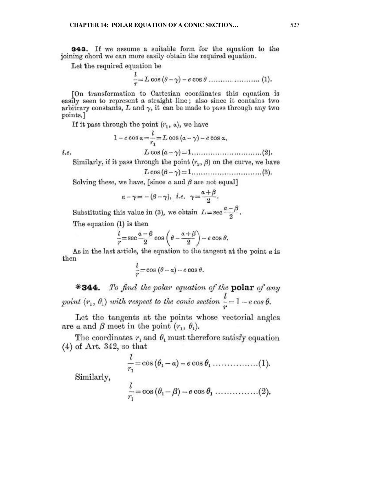 Chapter 14: Polar Equation Of A Conic Being the Pole - SL Loney Solutions: The Elements of Coordinate Geometry - Page 9