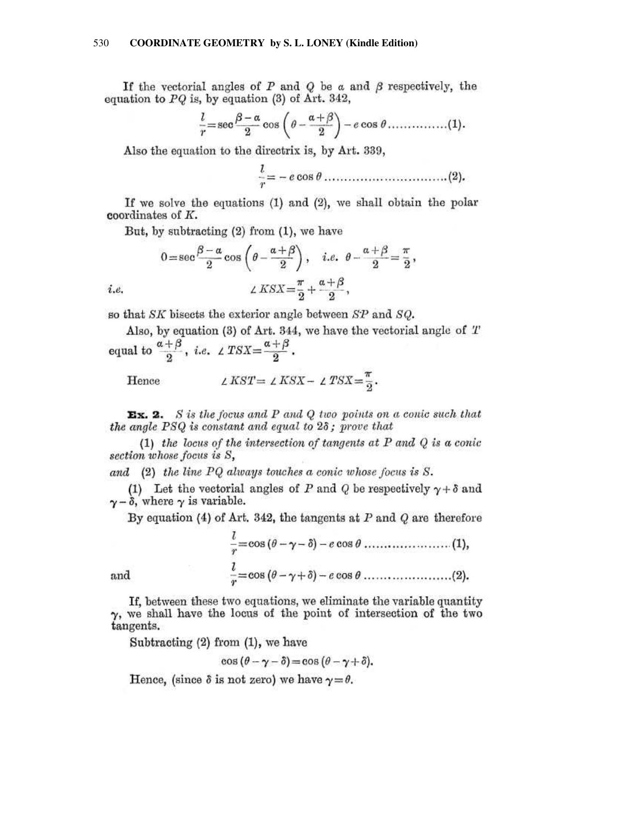 Chapter 14: Polar Equation Of A Conic Being the Pole - SL Loney Solutions: The Elements of Coordinate Geometry - Page 12