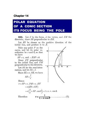 Chapter 14: Polar Equation Of A Conic Being the Pole - SL Loney Solutions: The Elements of Coordinate Geometry