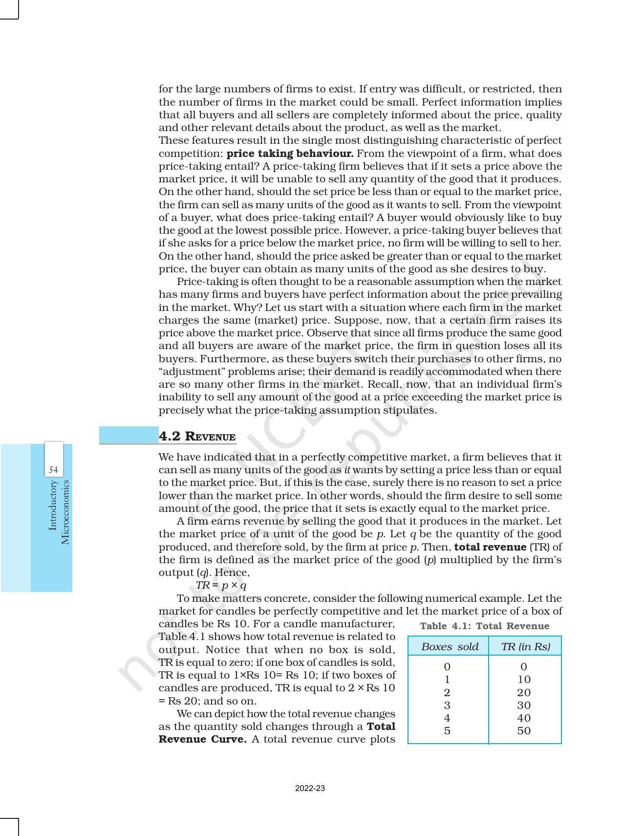 NCERT Book for Class 12 Economics (Microeconomics) Chapter 4 The Theory of the Firm under Perfect Competition - Page 2