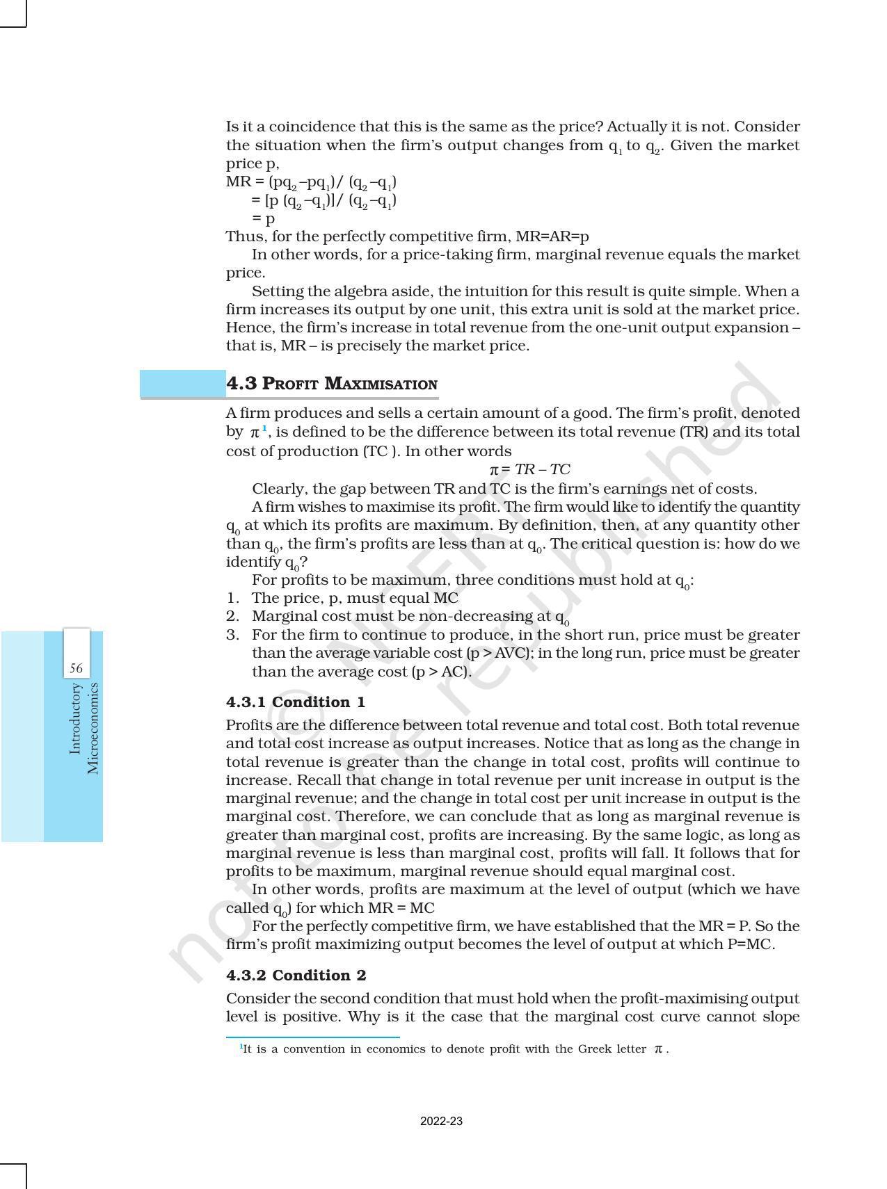 NCERT Book for Class 12 Economics (Microeconomics) Chapter 4 The Theory of the Firm under Perfect Competition - Page 4