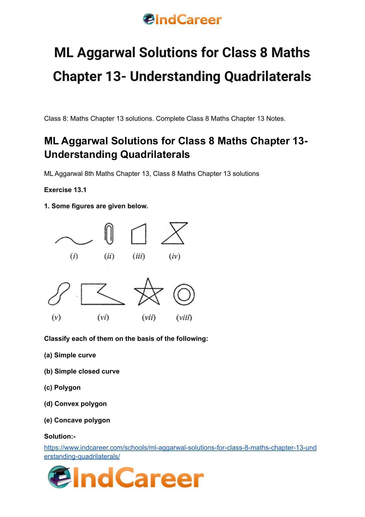 ML Aggarwal Solutions for Class 8 Maths Chapter 13- Understanding Quadrilaterals - Page 2