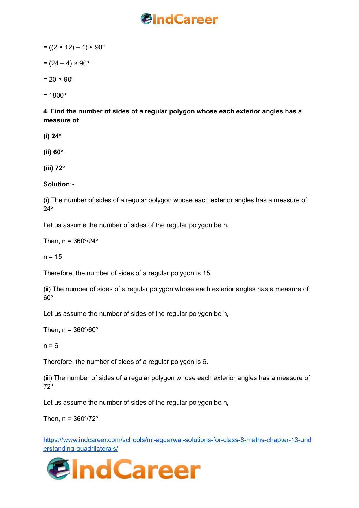 ML Aggarwal Solutions for Class 8 Maths Chapter 13- Understanding Quadrilaterals - Page 5