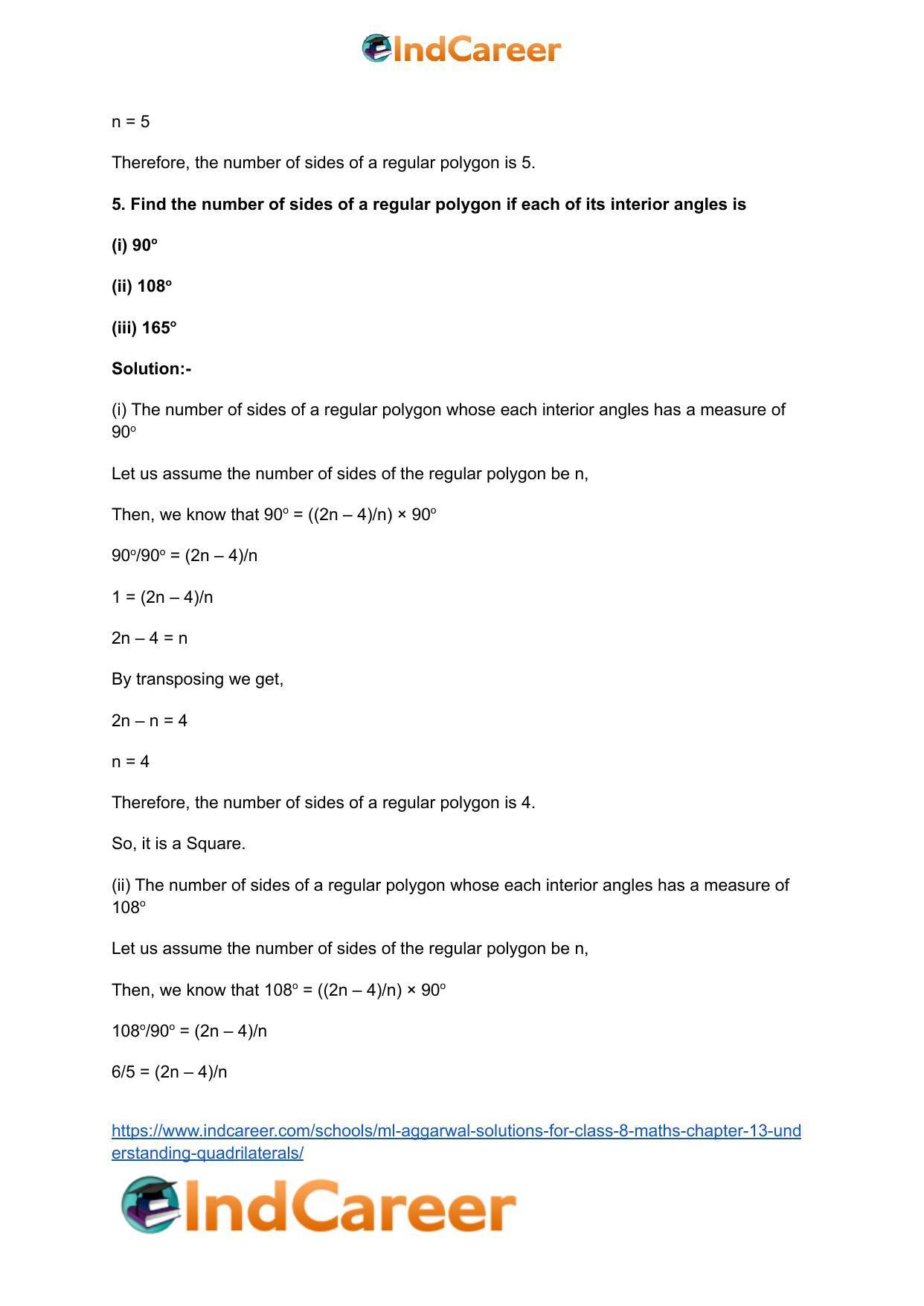 ML Aggarwal Solutions for Class 8 Maths Chapter 13- Understanding Quadrilaterals - Page 6