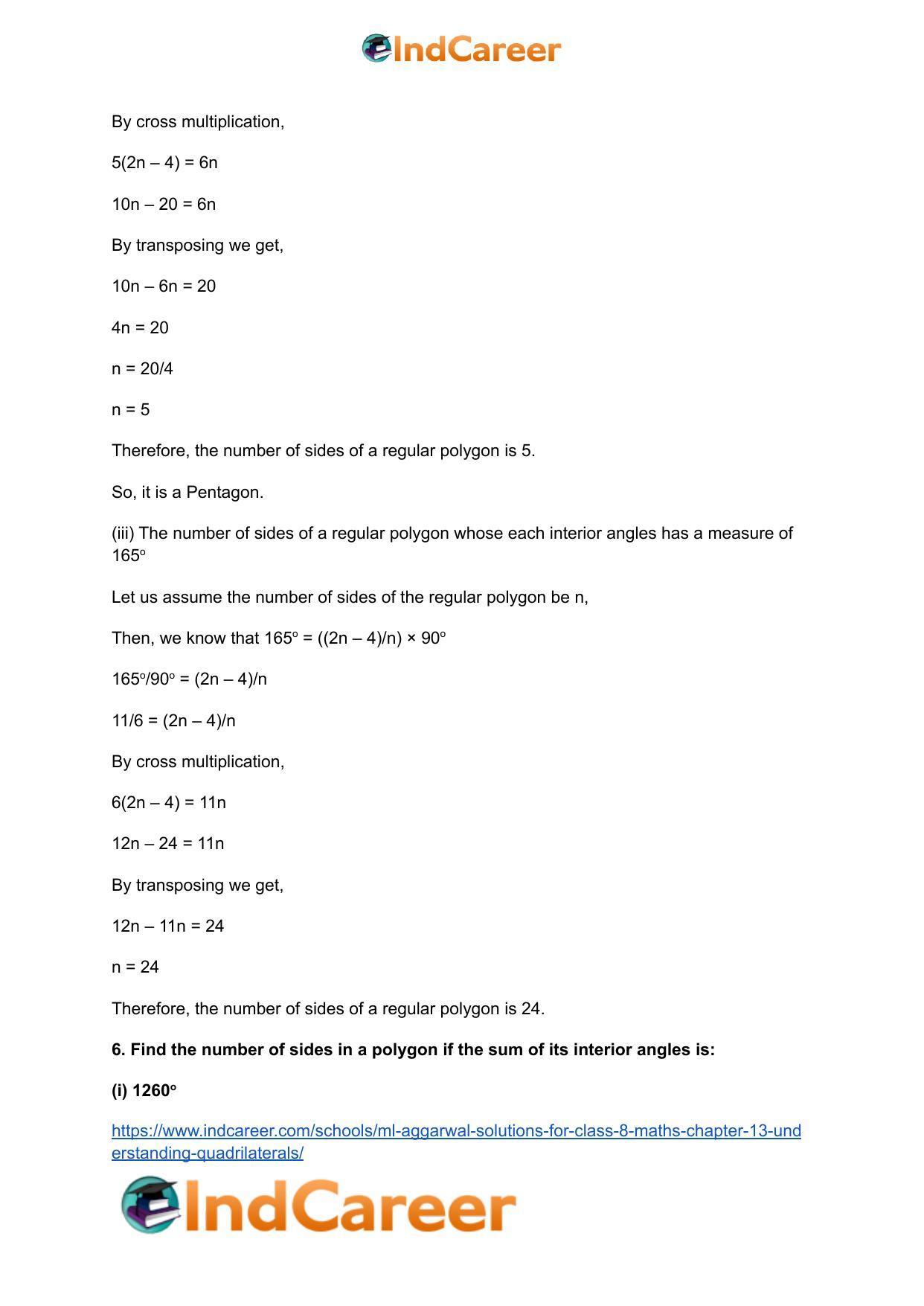ML Aggarwal Solutions for Class 8 Maths Chapter 13- Understanding Quadrilaterals - Page 7