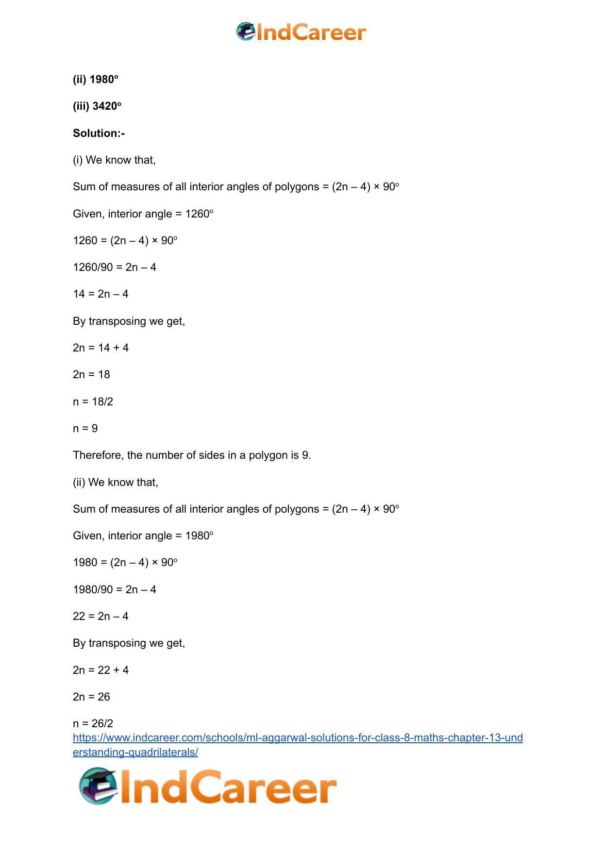 ML Aggarwal Solutions for Class 8 Maths Chapter 13- Understanding Quadrilaterals - Page 8