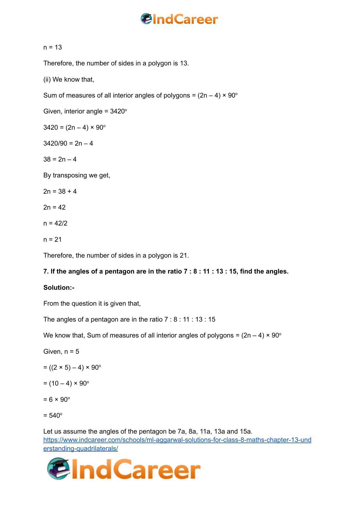 ML Aggarwal Solutions for Class 8 Maths Chapter 13- Understanding Quadrilaterals - Page 9