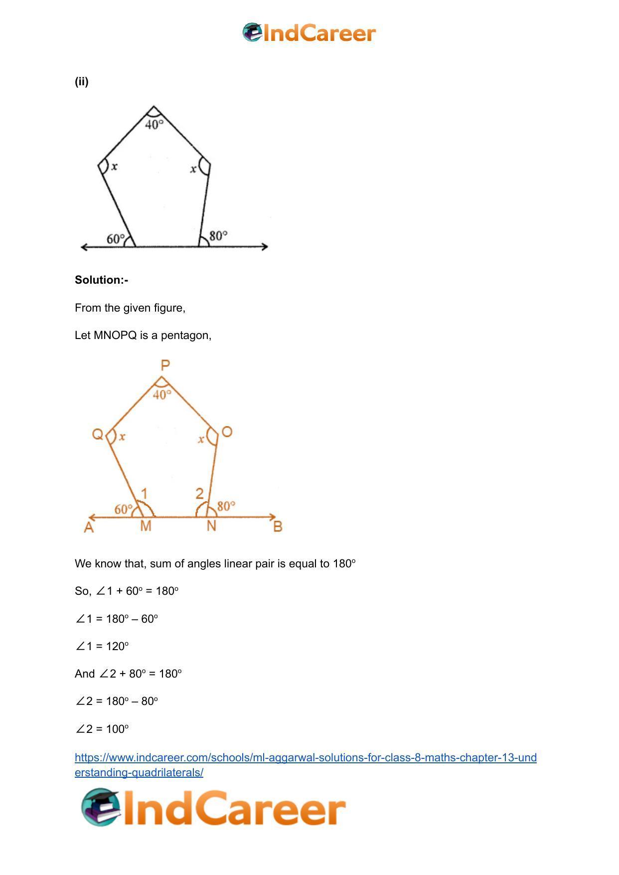 ML Aggarwal Solutions for Class 8 Maths Chapter 13- Understanding Quadrilaterals - Page 15