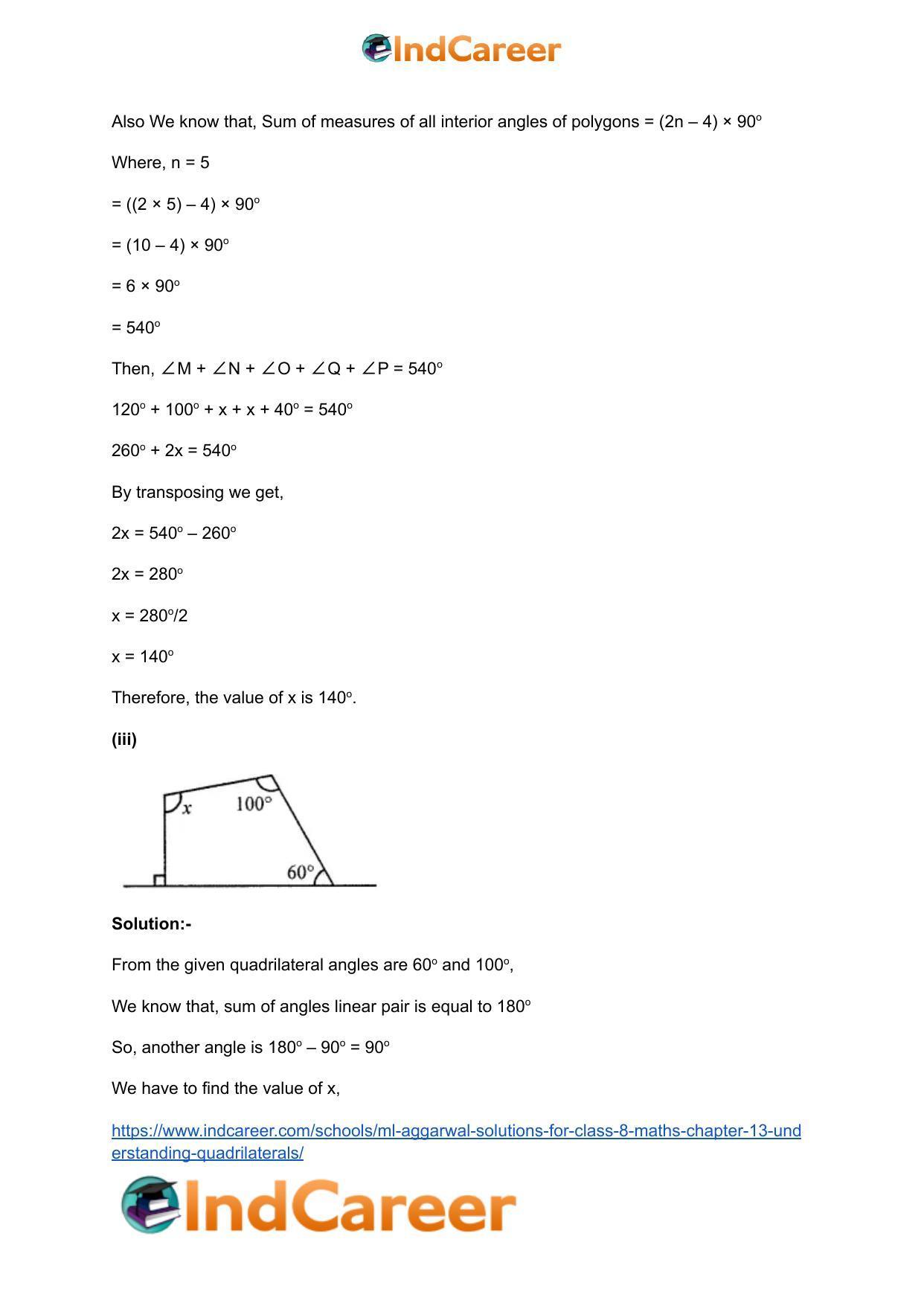 ML Aggarwal Solutions for Class 8 Maths Chapter 13- Understanding Quadrilaterals - Page 16