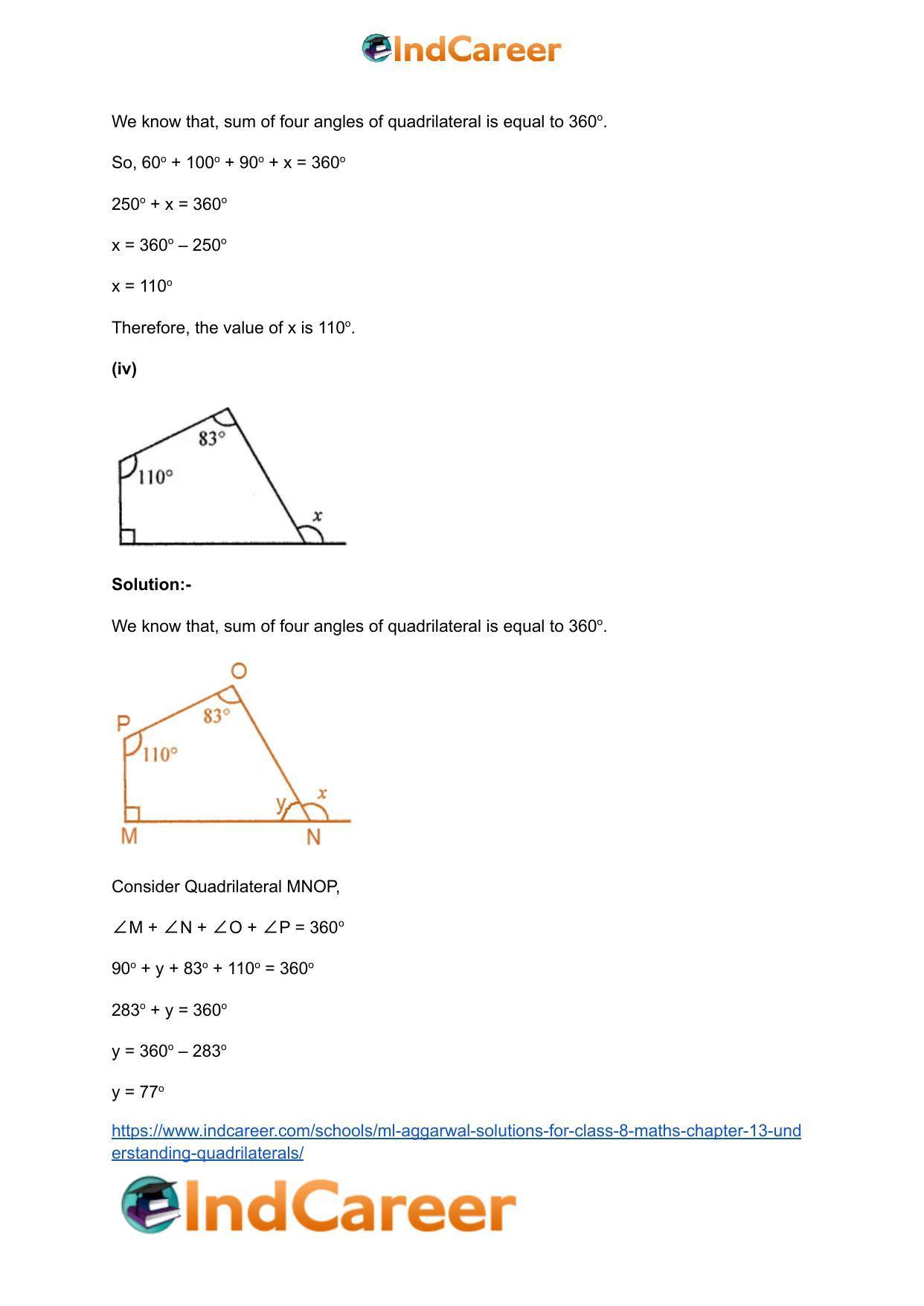 ML Aggarwal Solutions for Class 8 Maths Chapter 13- Understanding Quadrilaterals - Page 17