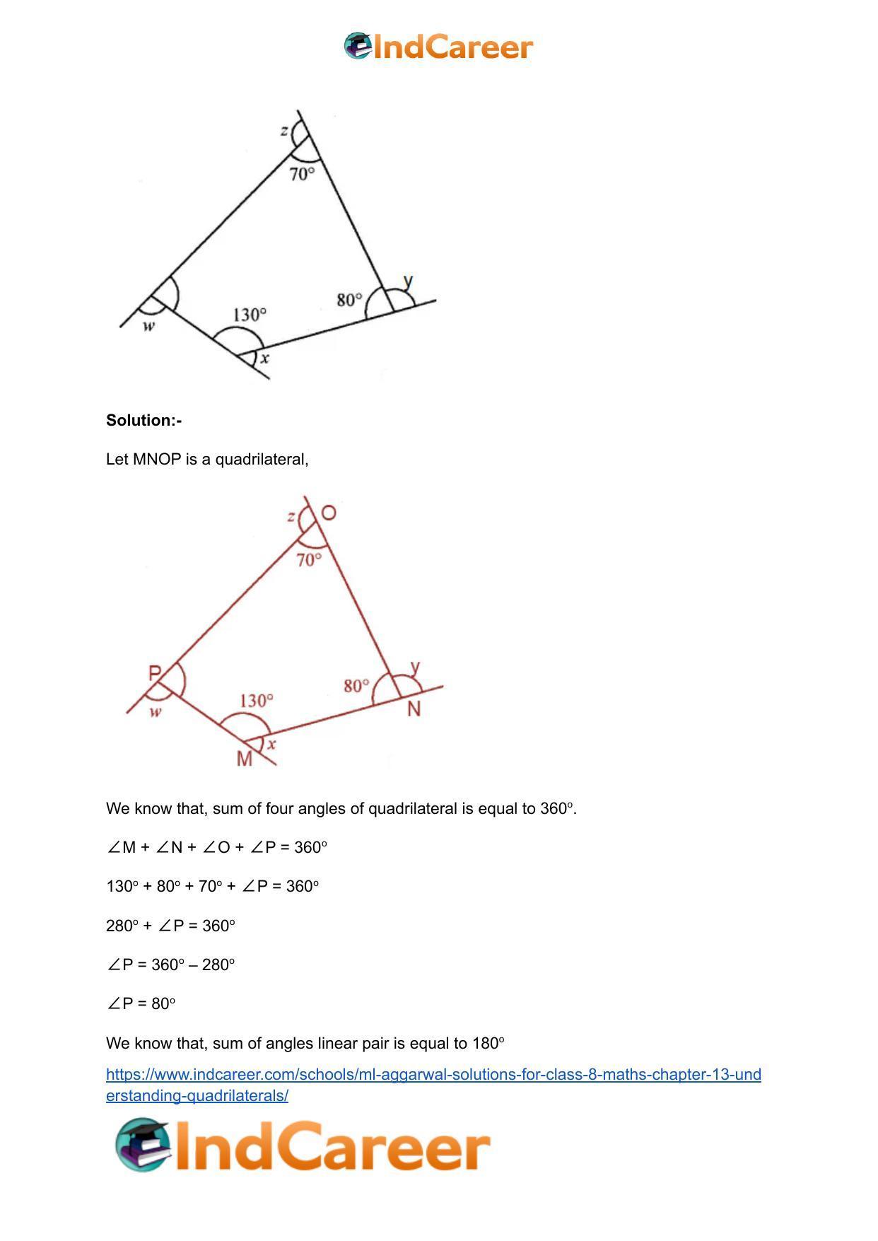 ML Aggarwal Solutions for Class 8 Maths Chapter 13- Understanding Quadrilaterals - Page 20