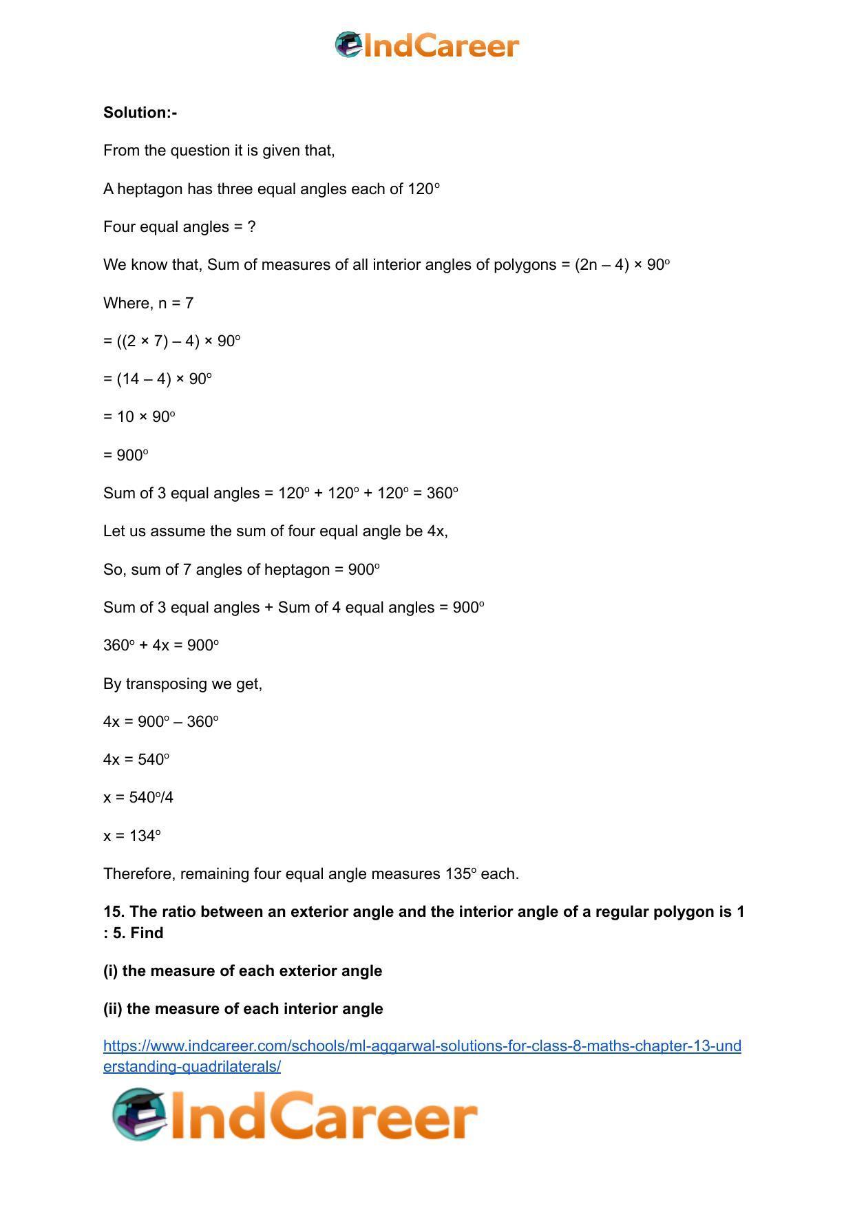 ML Aggarwal Solutions for Class 8 Maths Chapter 13- Understanding Quadrilaterals - Page 22