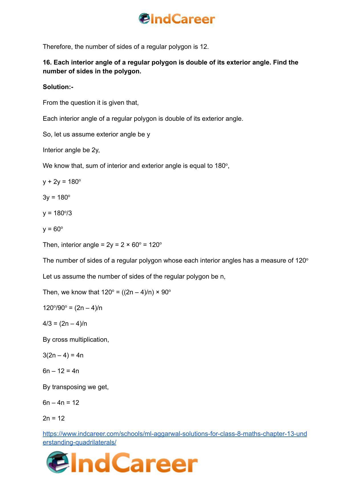 ML Aggarwal Solutions for Class 8 Maths Chapter 13- Understanding Quadrilaterals - Page 24