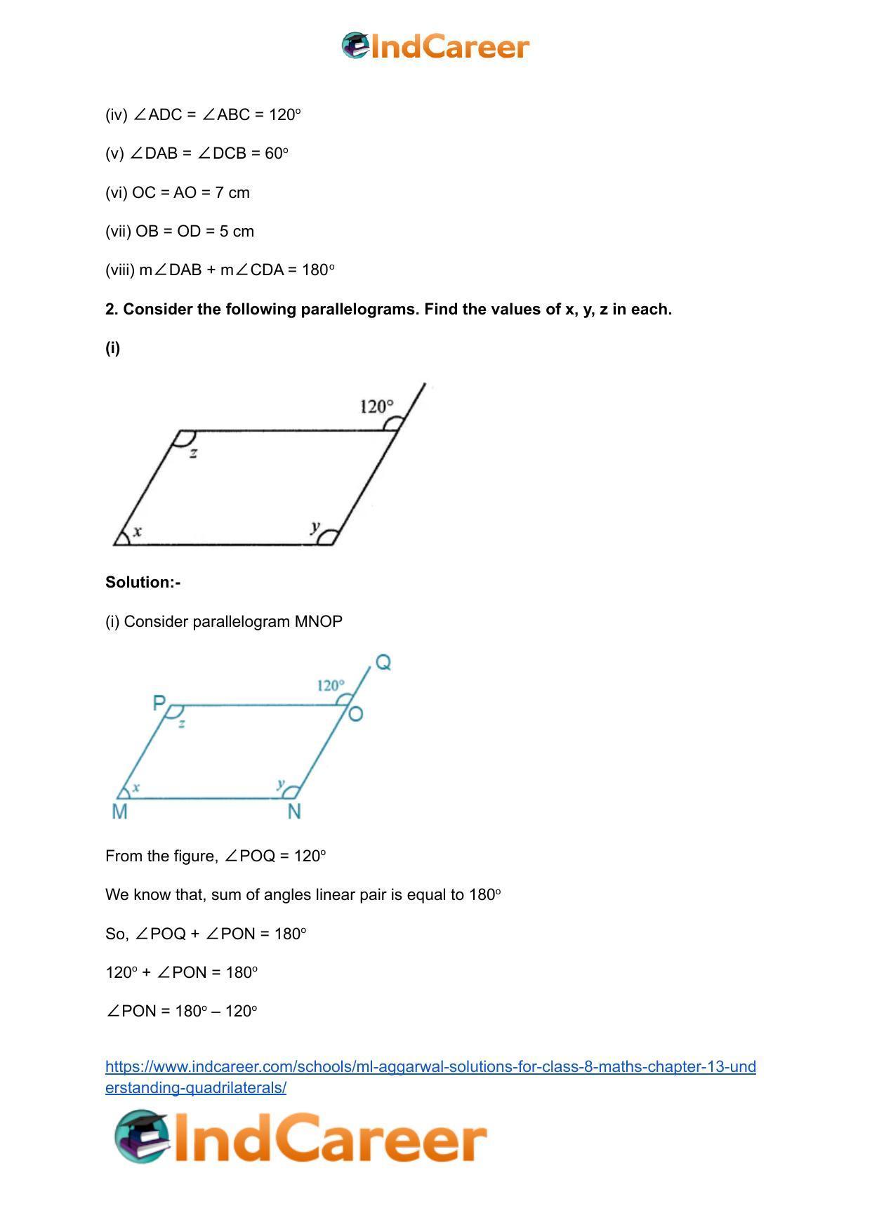 ML Aggarwal Solutions for Class 8 Maths Chapter 13- Understanding Quadrilaterals - Page 26