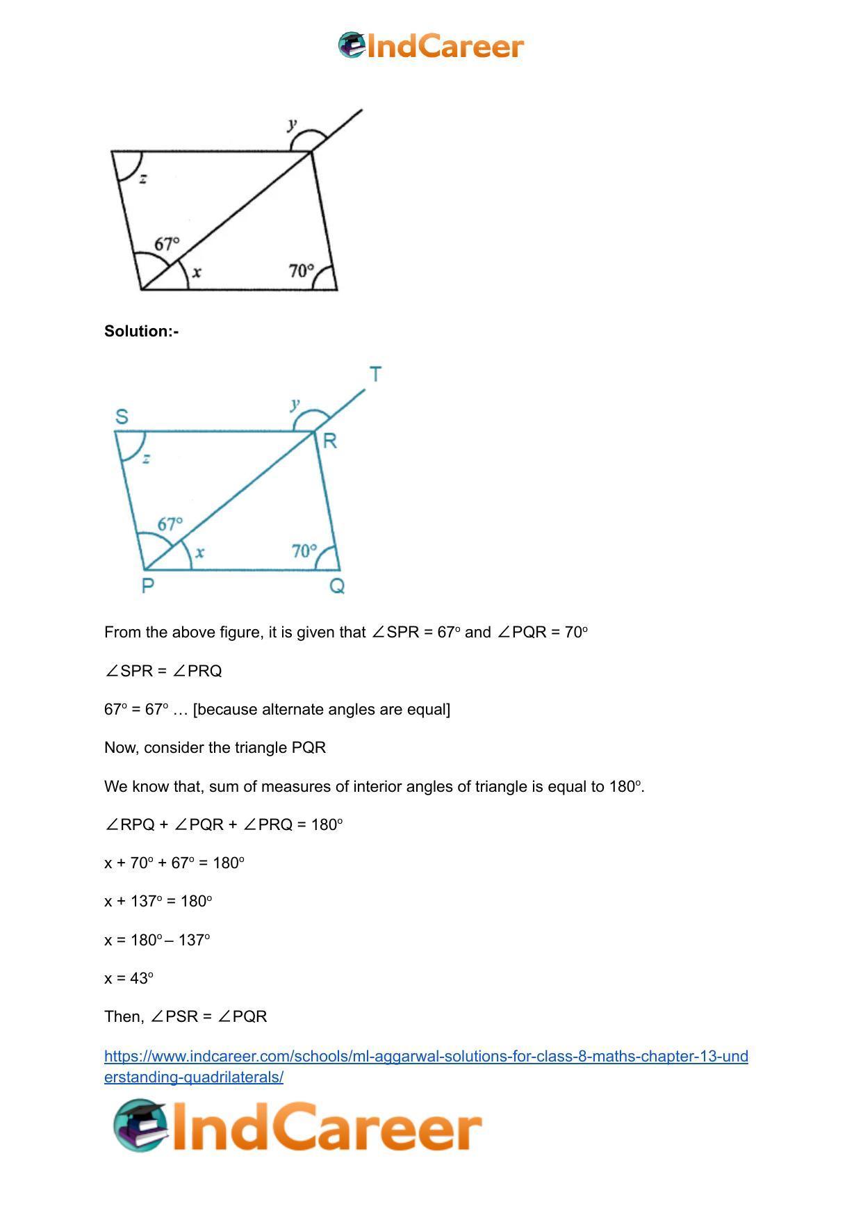 ML Aggarwal Solutions for Class 8 Maths Chapter 13- Understanding Quadrilaterals - Page 30