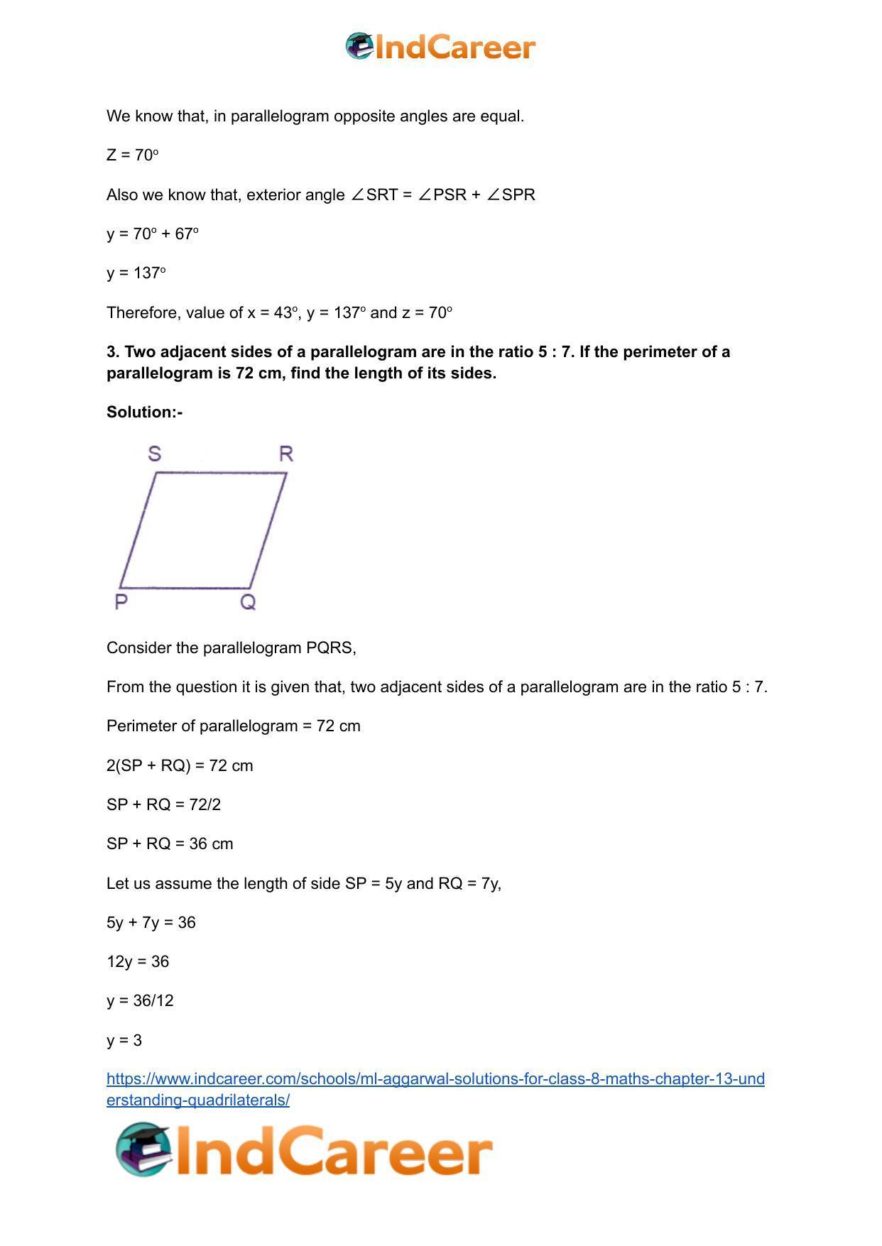 ML Aggarwal Solutions for Class 8 Maths Chapter 13- Understanding Quadrilaterals - Page 31
