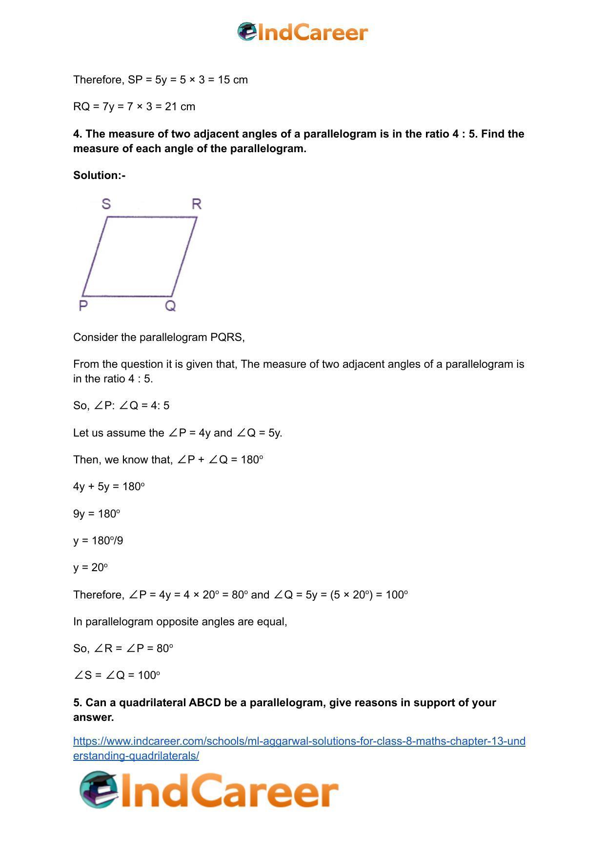 ML Aggarwal Solutions for Class 8 Maths Chapter 13- Understanding Quadrilaterals - Page 32