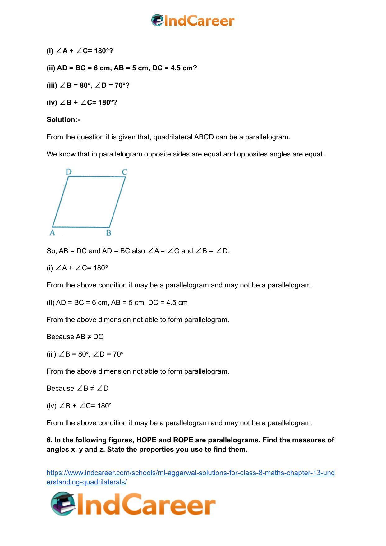 ML Aggarwal Solutions for Class 8 Maths Chapter 13- Understanding Quadrilaterals - Page 33