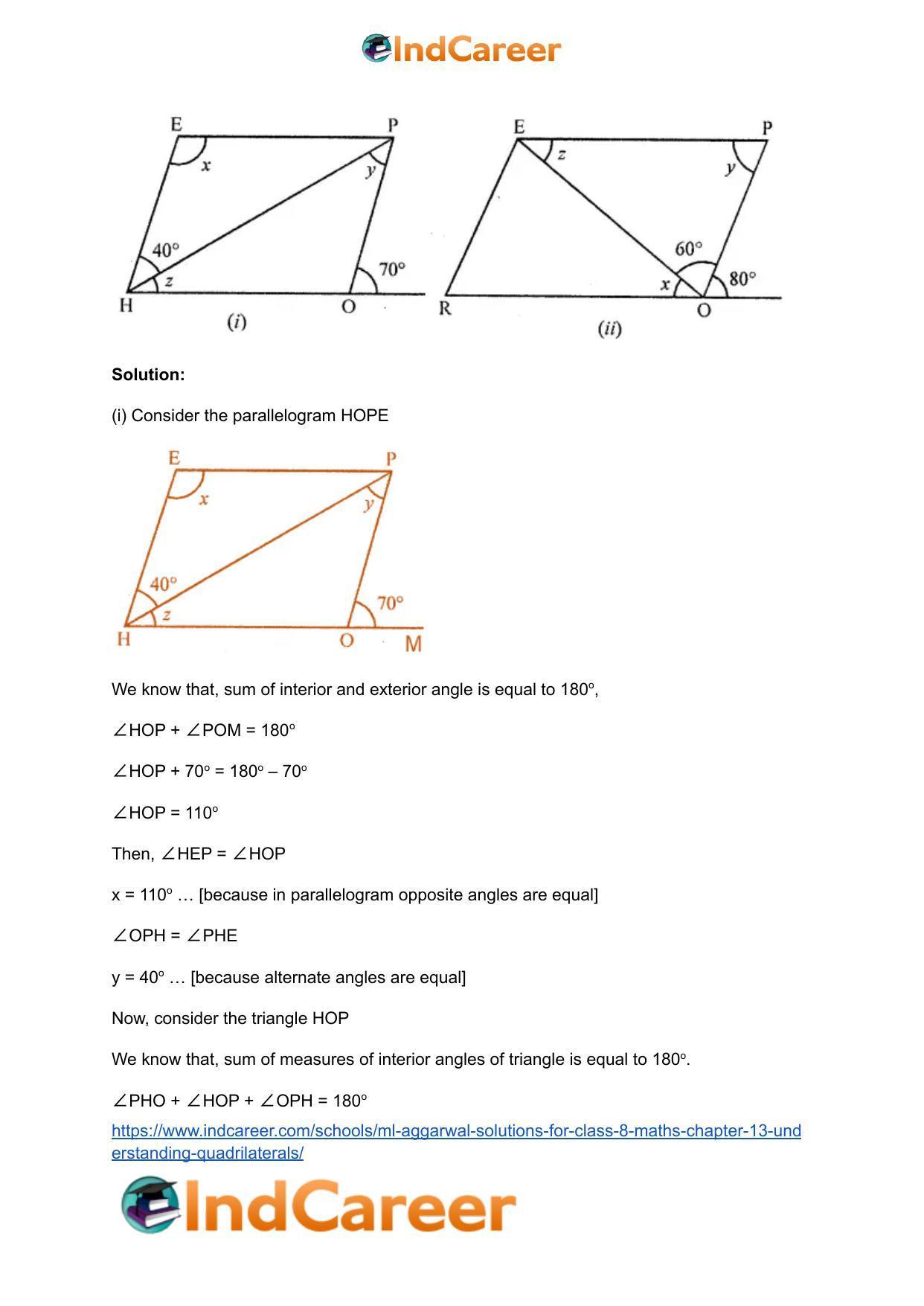 ML Aggarwal Solutions for Class 8 Maths Chapter 13- Understanding Quadrilaterals - Page 34
