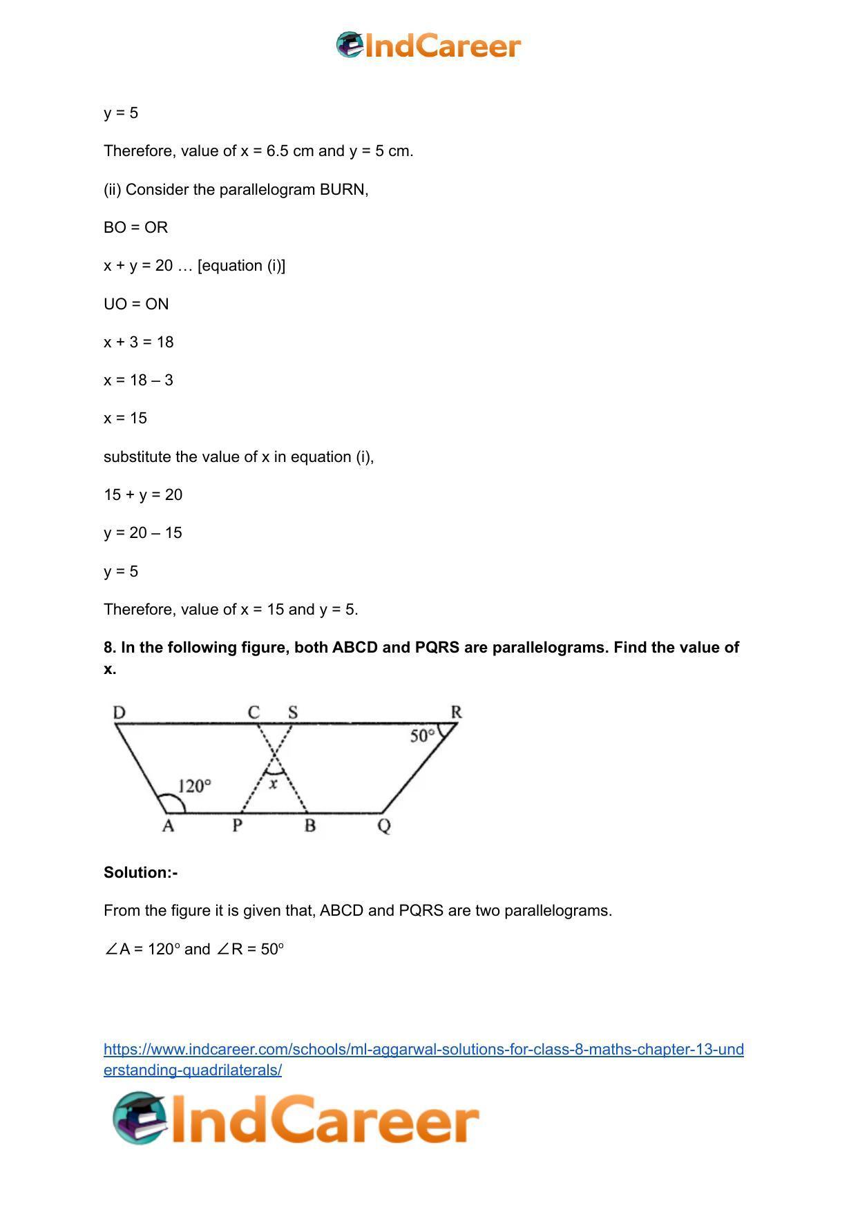 ML Aggarwal Solutions for Class 8 Maths Chapter 13- Understanding Quadrilaterals - Page 37