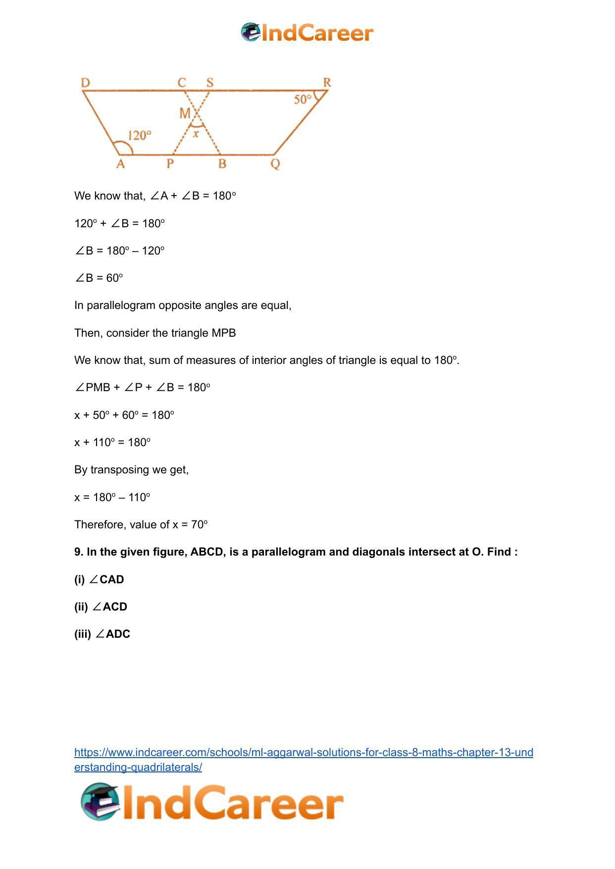 ML Aggarwal Solutions for Class 8 Maths Chapter 13- Understanding Quadrilaterals - Page 38