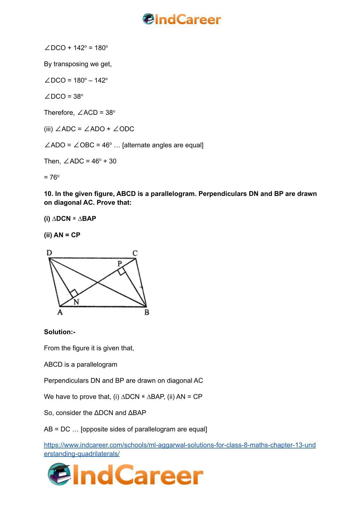 ML Aggarwal Solutions for Class 8 Maths Chapter 13- Understanding Quadrilaterals - Page 40