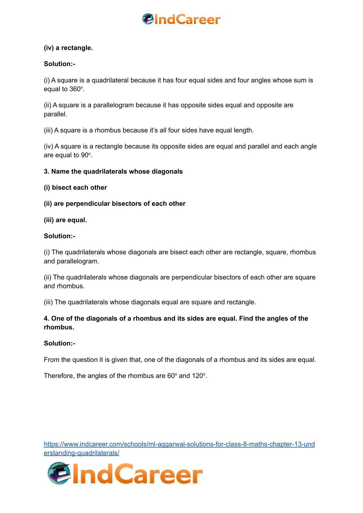 ML Aggarwal Solutions for Class 8 Maths Chapter 13- Understanding Quadrilaterals - Page 43