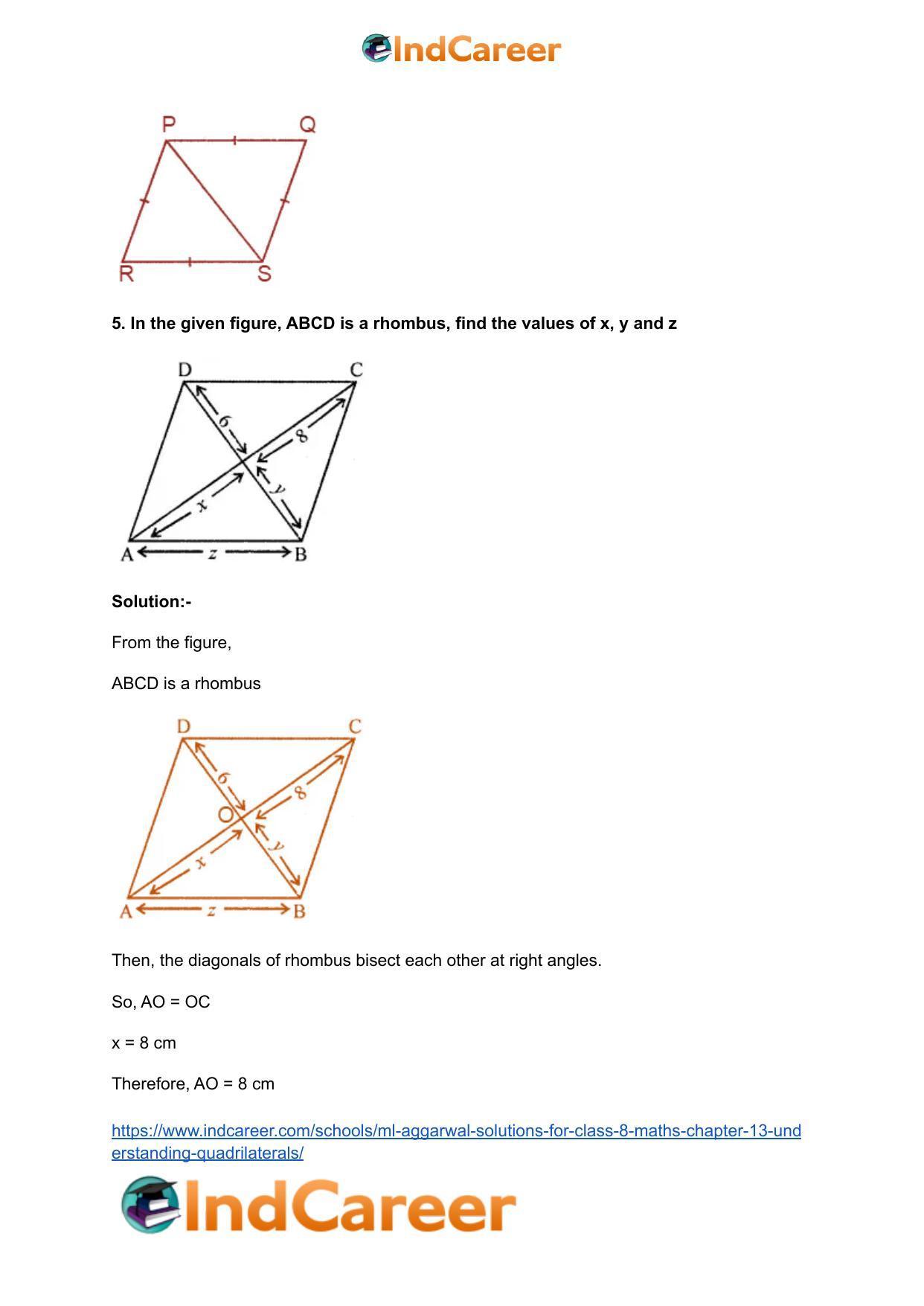 ML Aggarwal Solutions for Class 8 Maths Chapter 13- Understanding Quadrilaterals - Page 44
