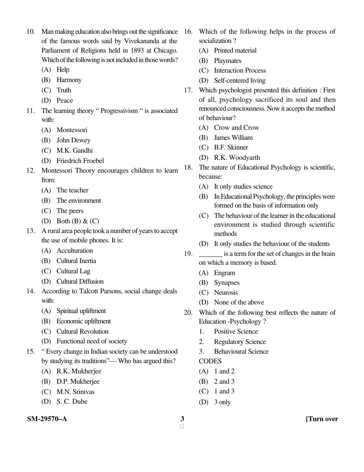 KUET 2023 M.Ed Question Paper - Page 3