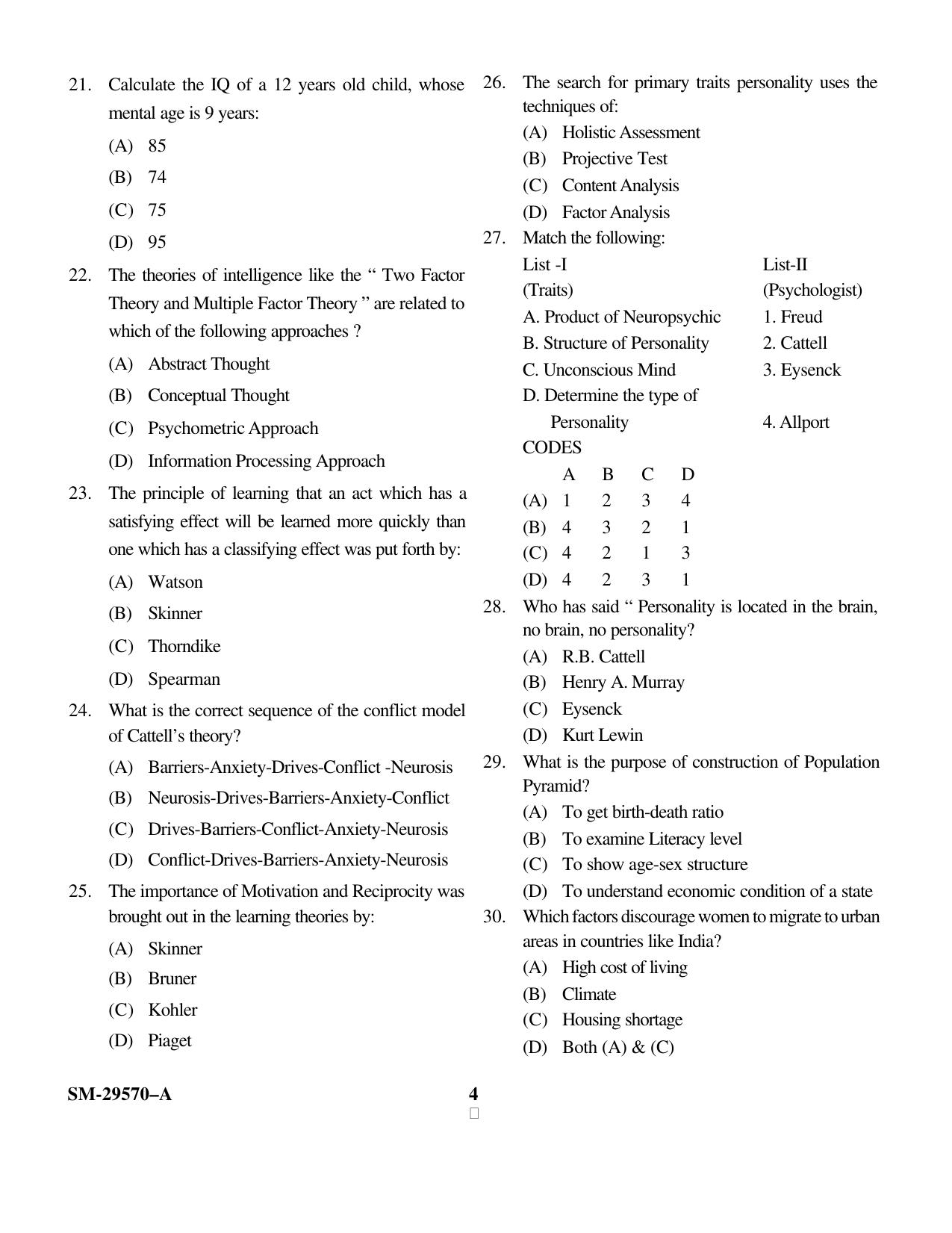 KUET 2023 M.Ed Question Paper - Page 4