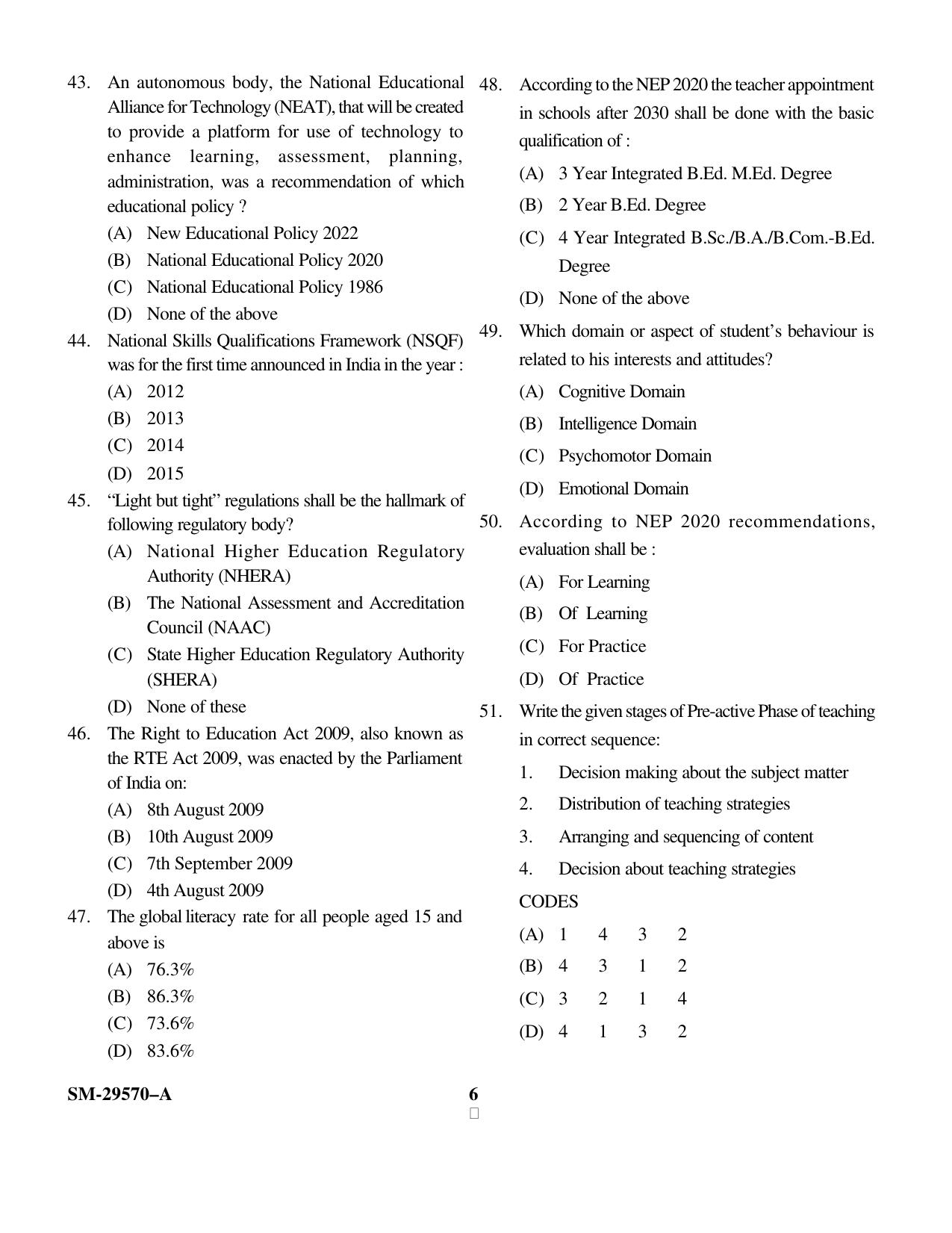 KUET 2023 M.Ed Question Paper - Page 6
