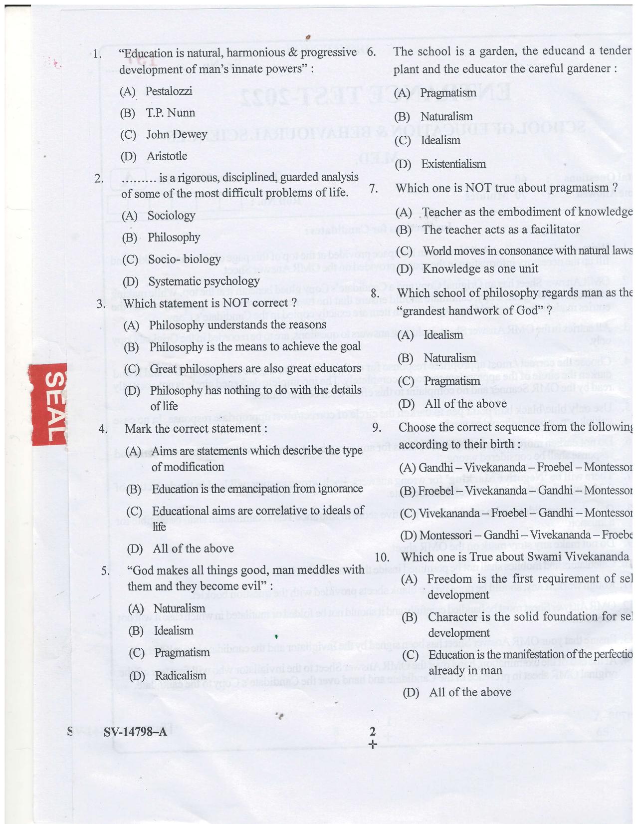 KUET 2023 M.Ed Question Paper - Page 10