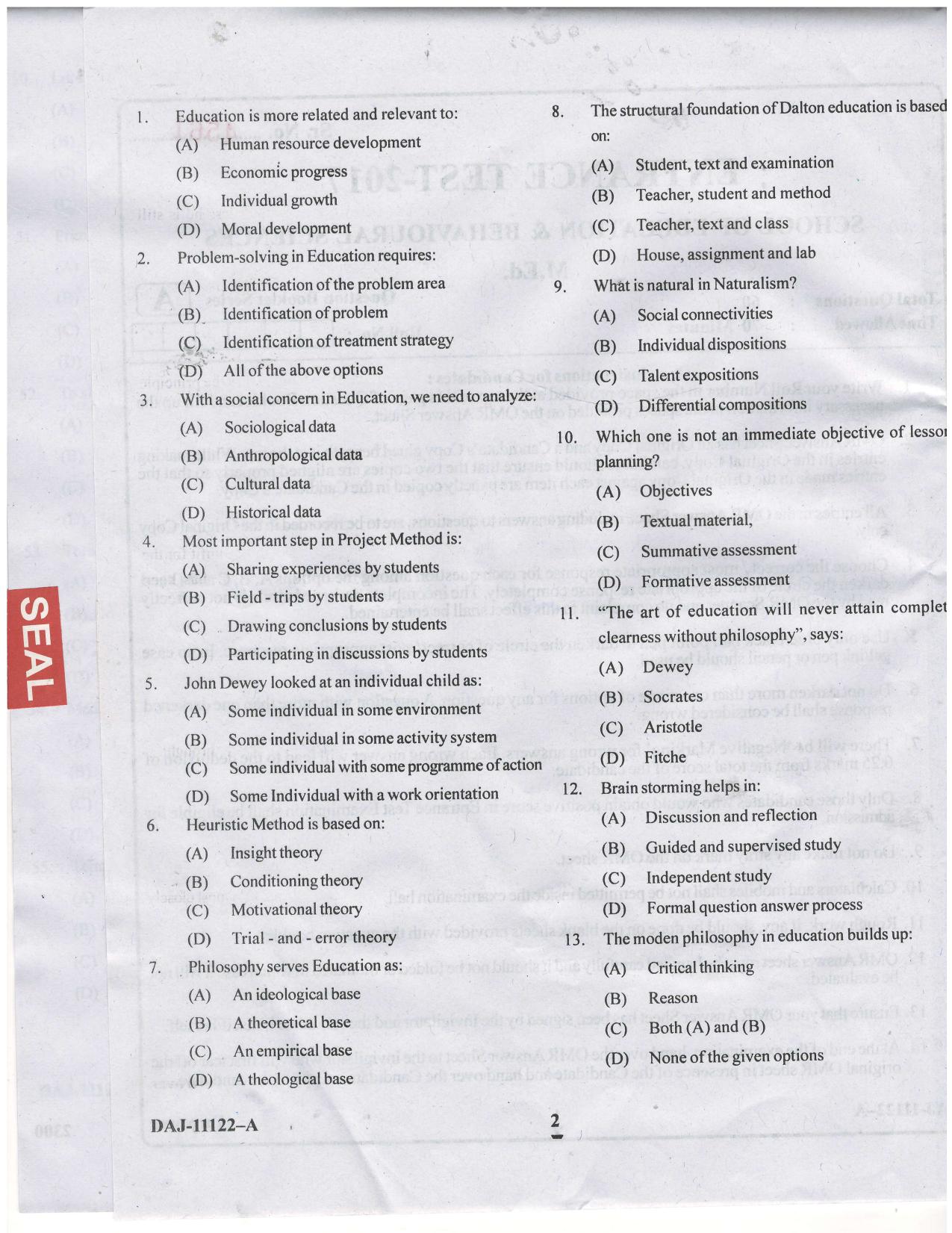 KUET 2023 M.Ed Question Paper - Page 35