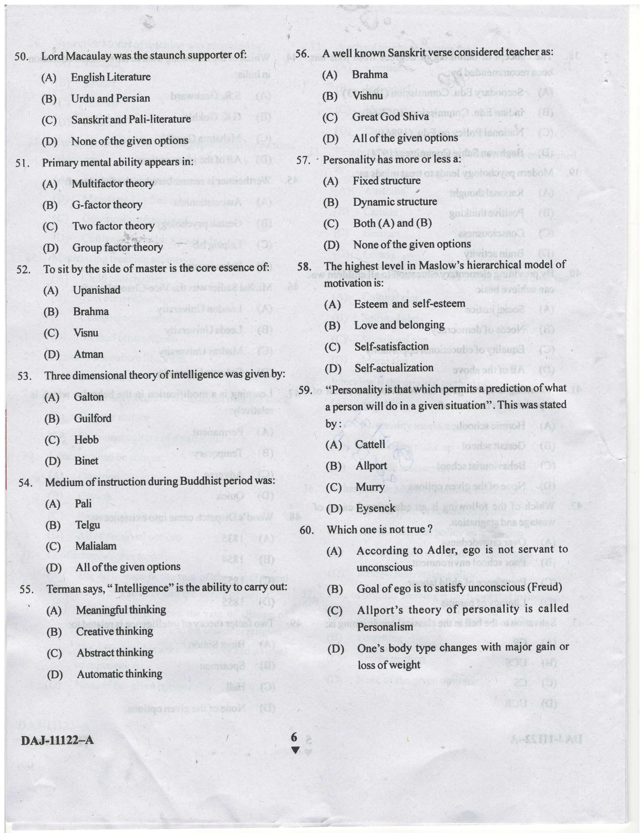 KUET 2023 M.Ed Question Paper - Page 39