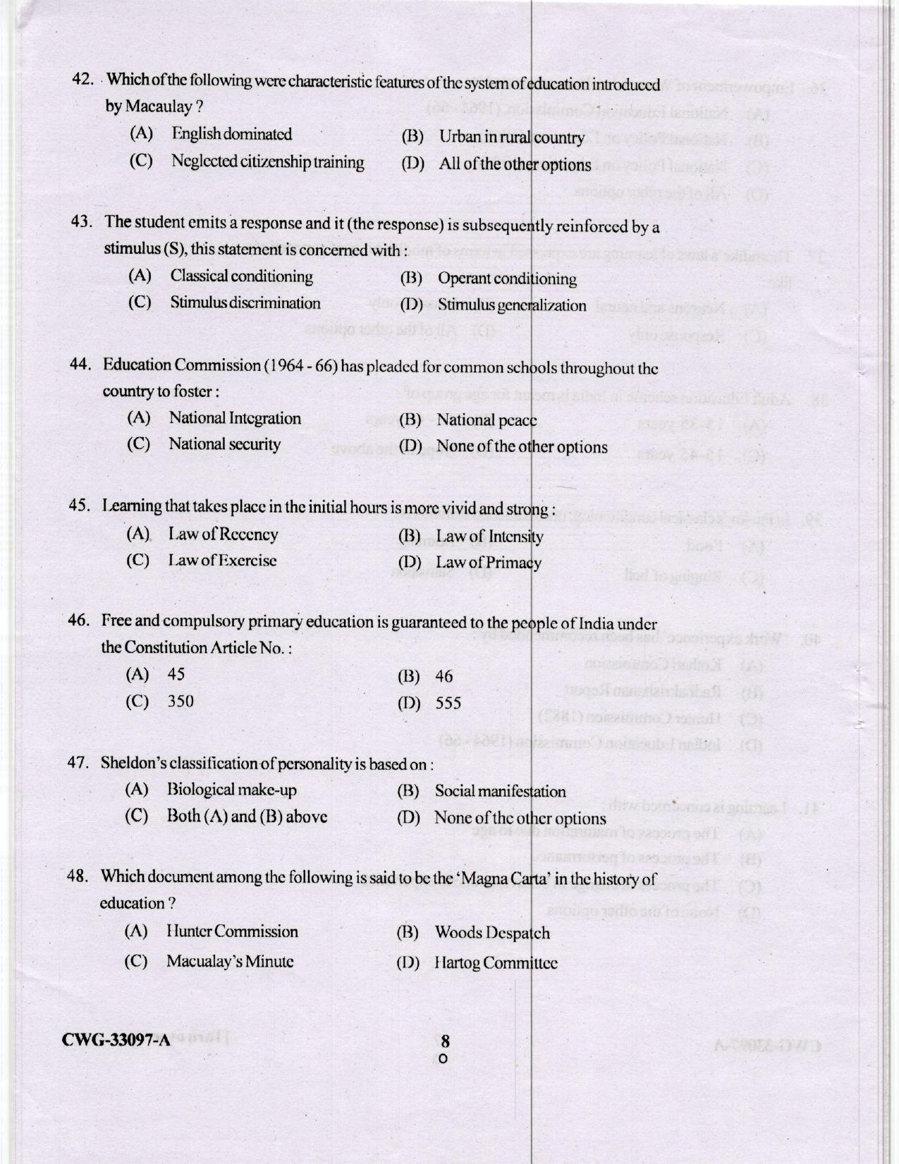 KUET 2023 M.Ed Question Paper - Page 47