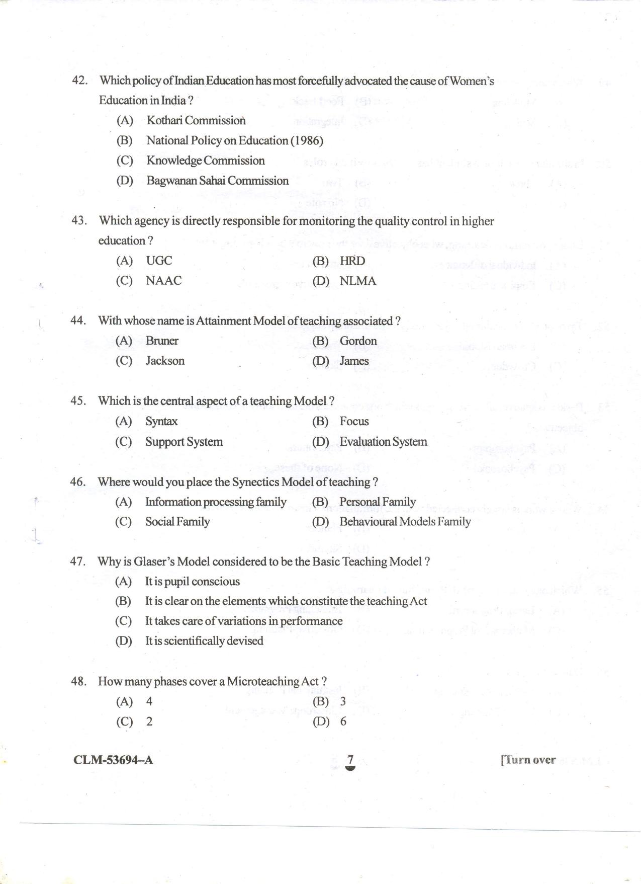KUET 2023 M.Ed Question Paper - Page 55