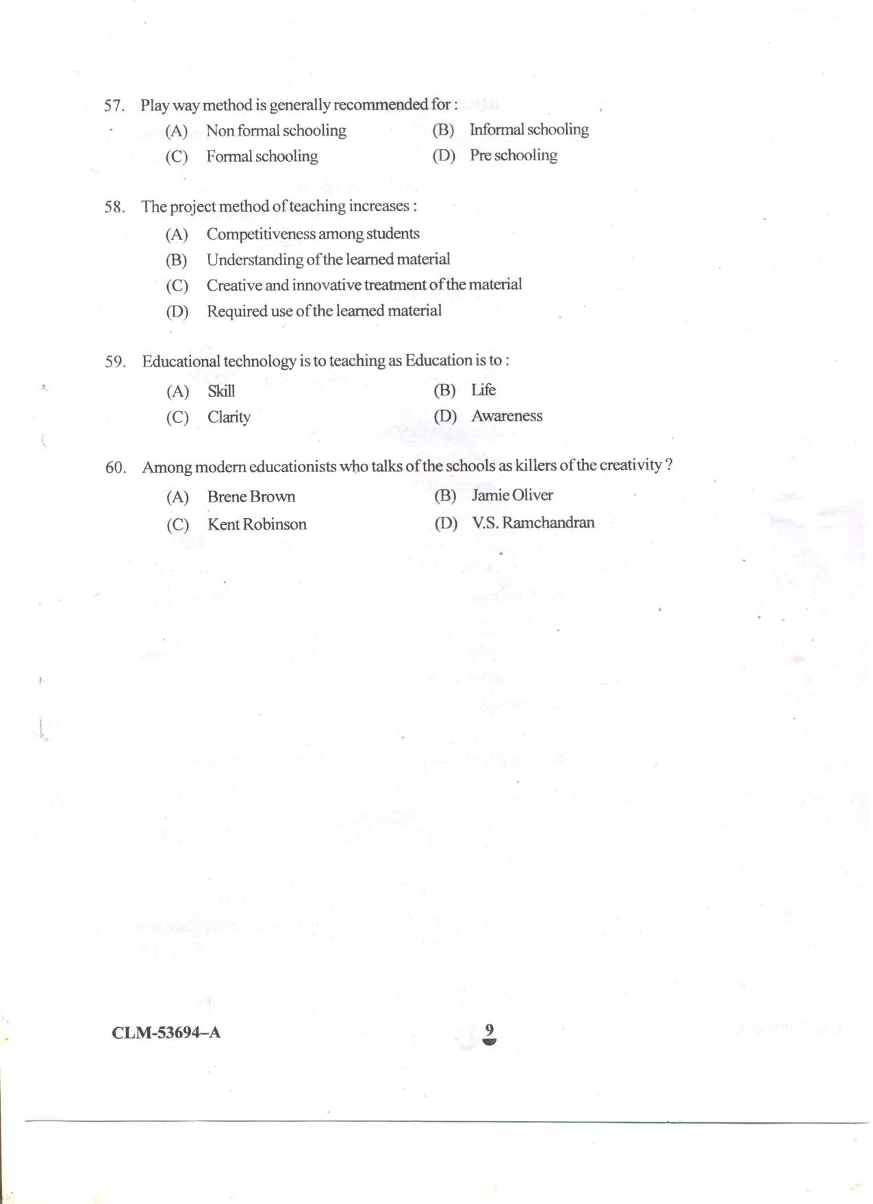 KUET 2023 M.Ed Question Paper - Page 57
